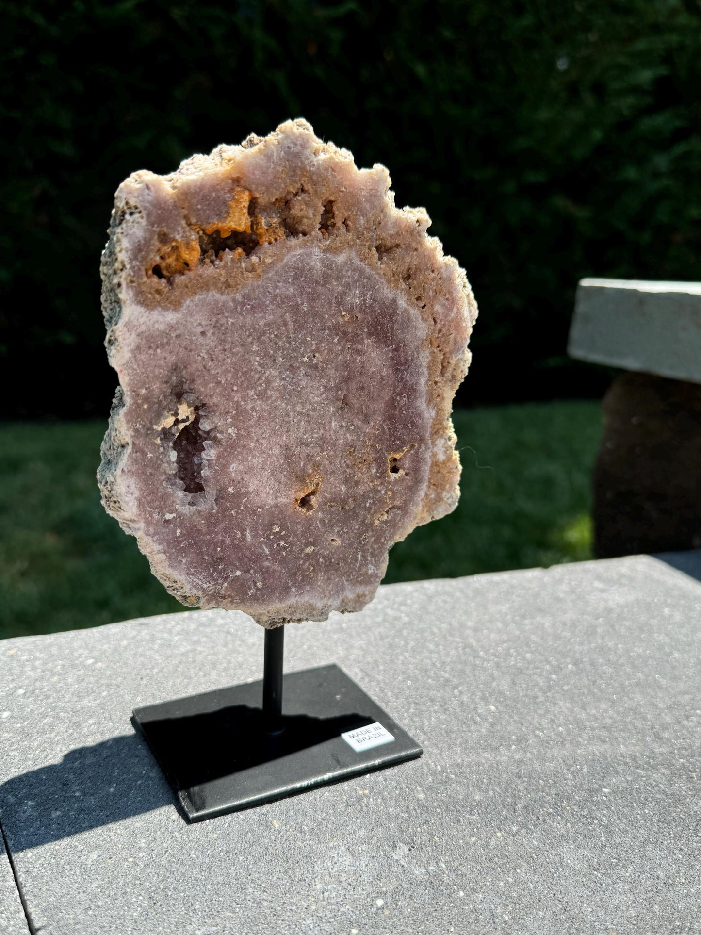 Brazilian Pink Amethyst on Stand