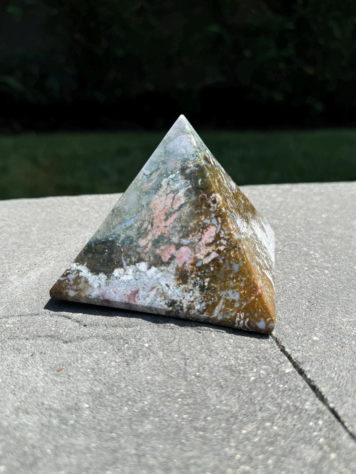 XL Ocean Jasper Pyramid Carving