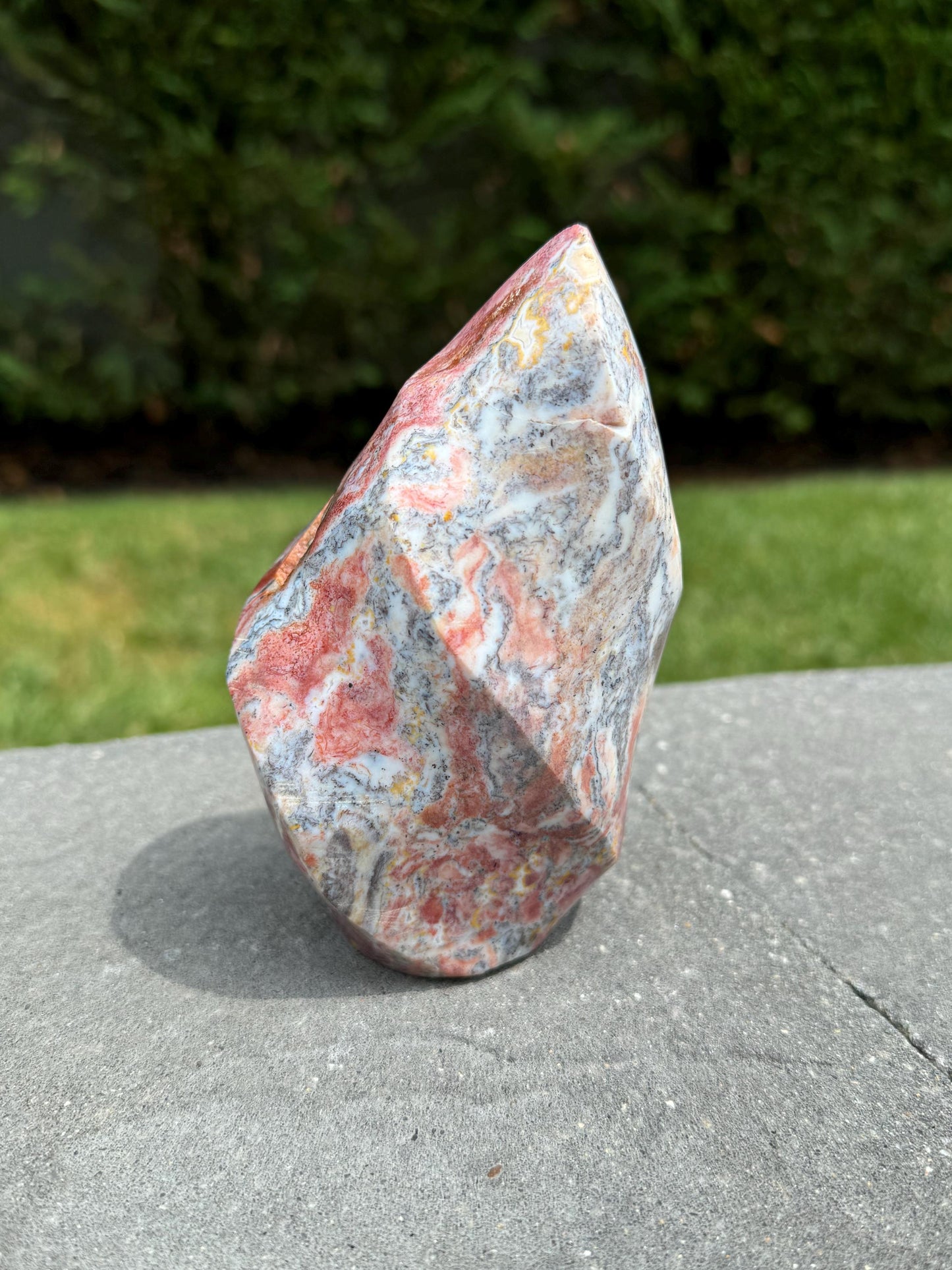 XL Druzy Pastel Pink Ocean Jasper Flame