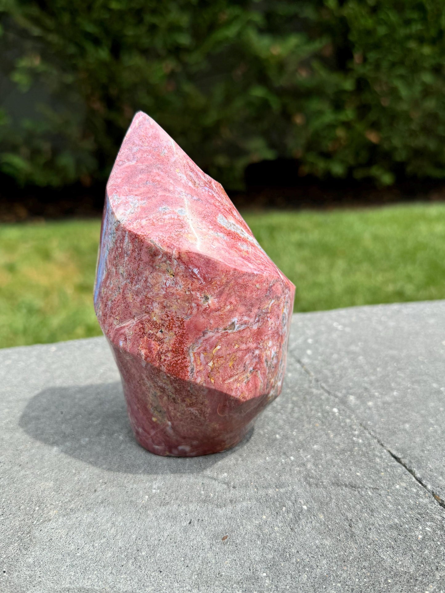 XL Druzy Pastel Pink Ocean Jasper Flame