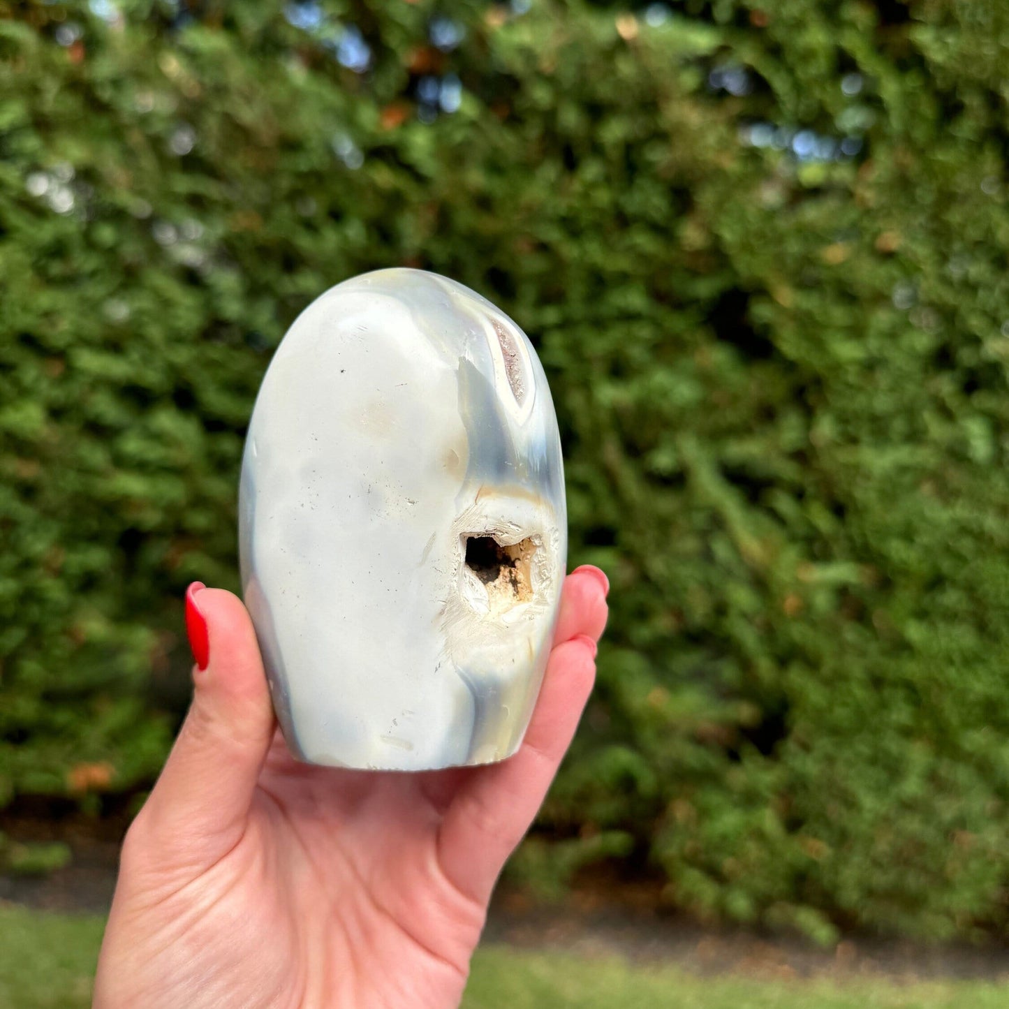 Orca Agate Freeform with Druzy Amethyst