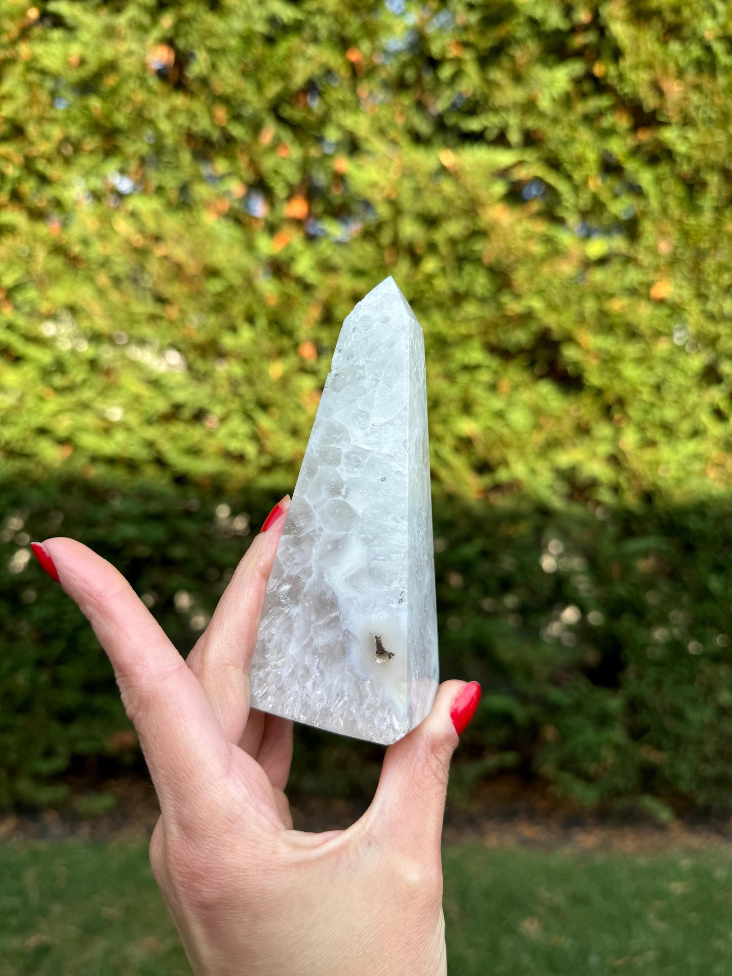 Agate & Quartz Druzy Obelisk