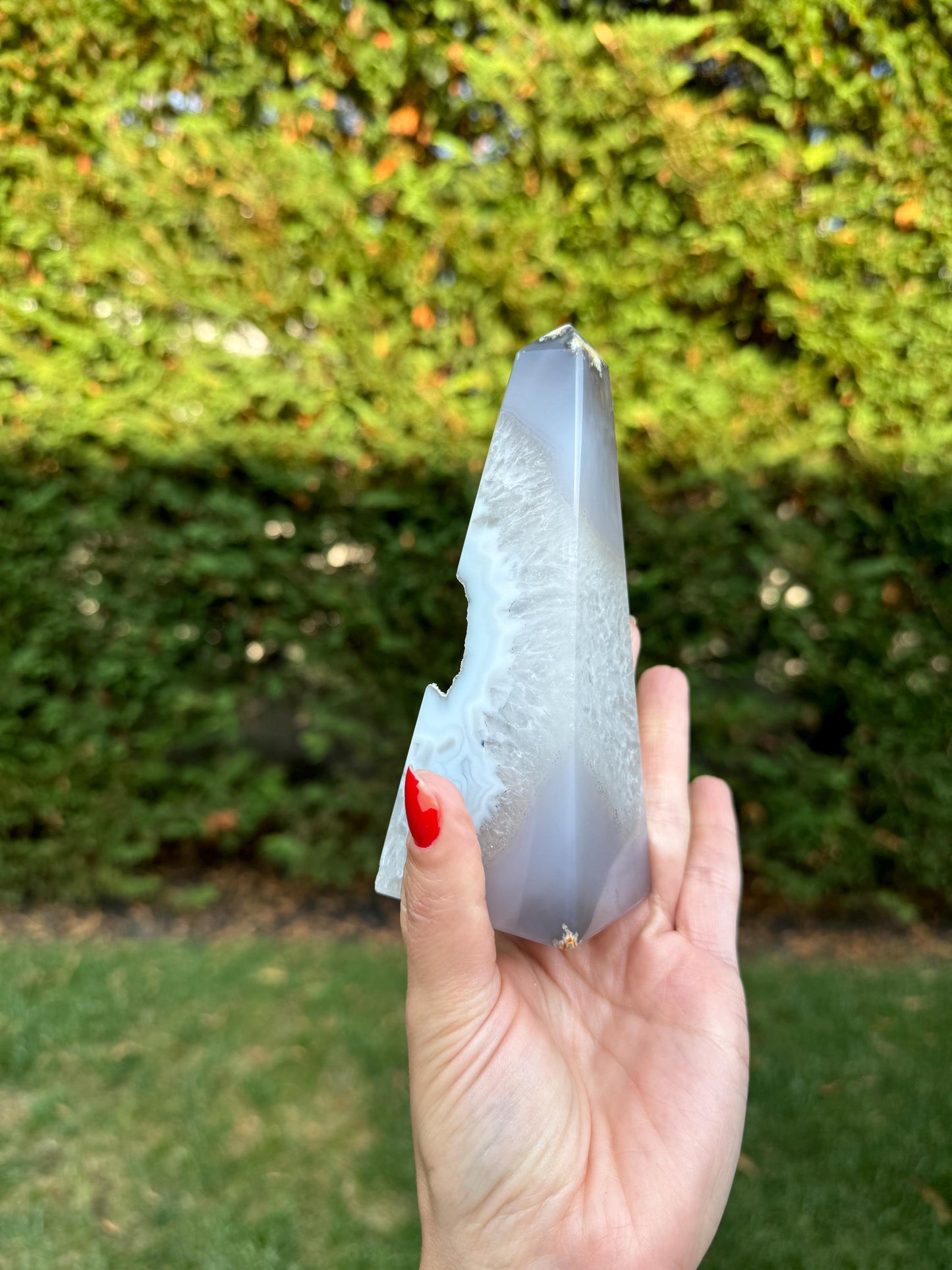 Druzy Agate & Quartz Obelisk