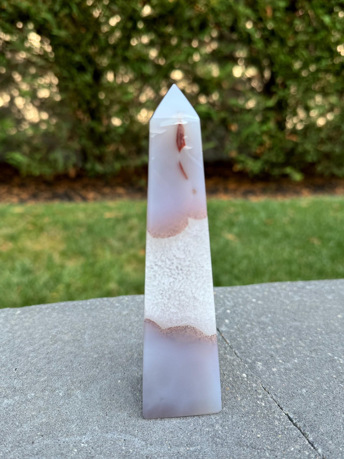 Banded Druzy Agate & Quartz Obelisk