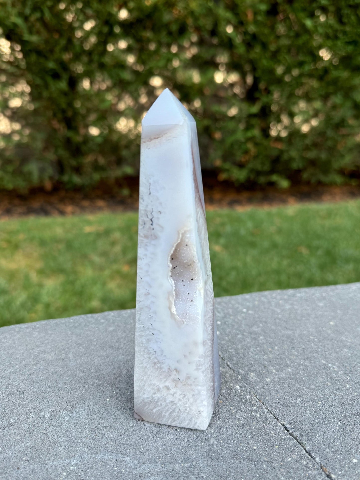 Banded Druzy Agate & Quartz Obelisk