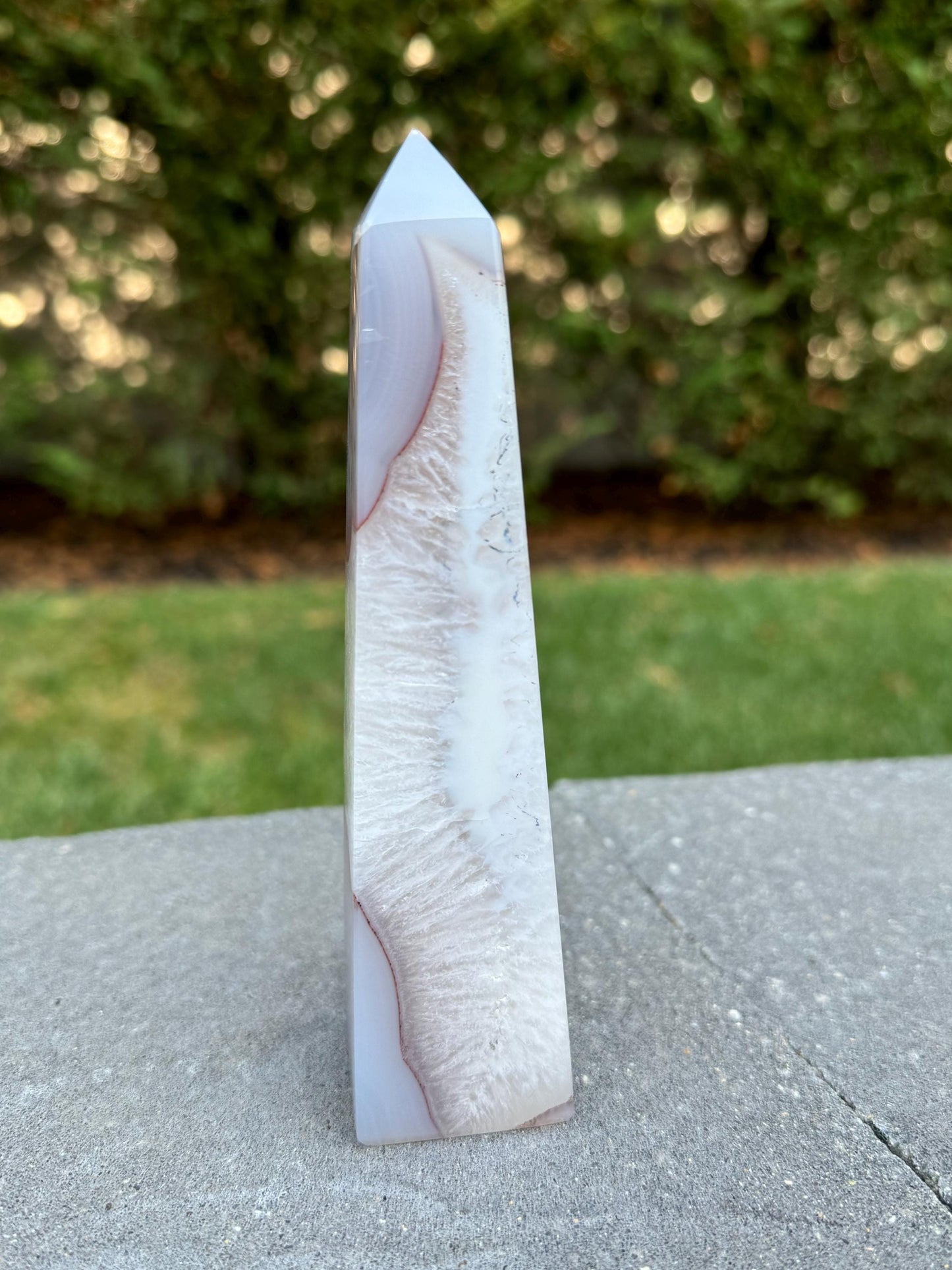 Banded Druzy Agate & Quartz Obelisk