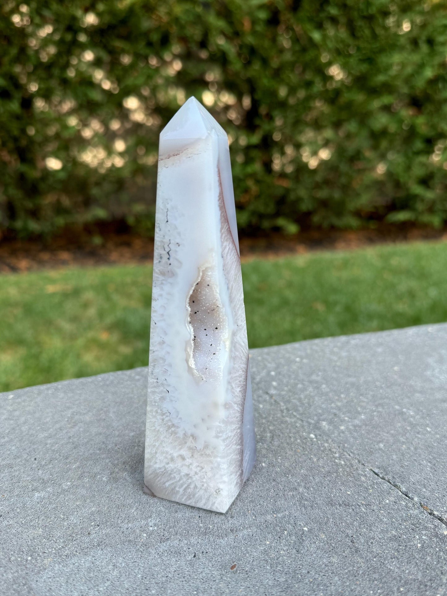 Banded Druzy Agate & Quartz Obelisk