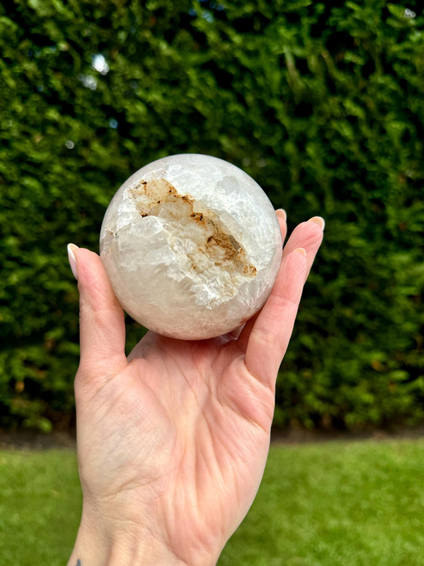 Druzy Flower Agate Quartz Sphere (74MM)