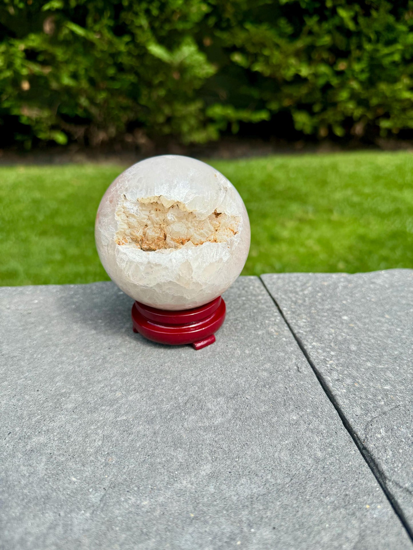 Druzy Flower Agate Quartz Sphere (74MM)