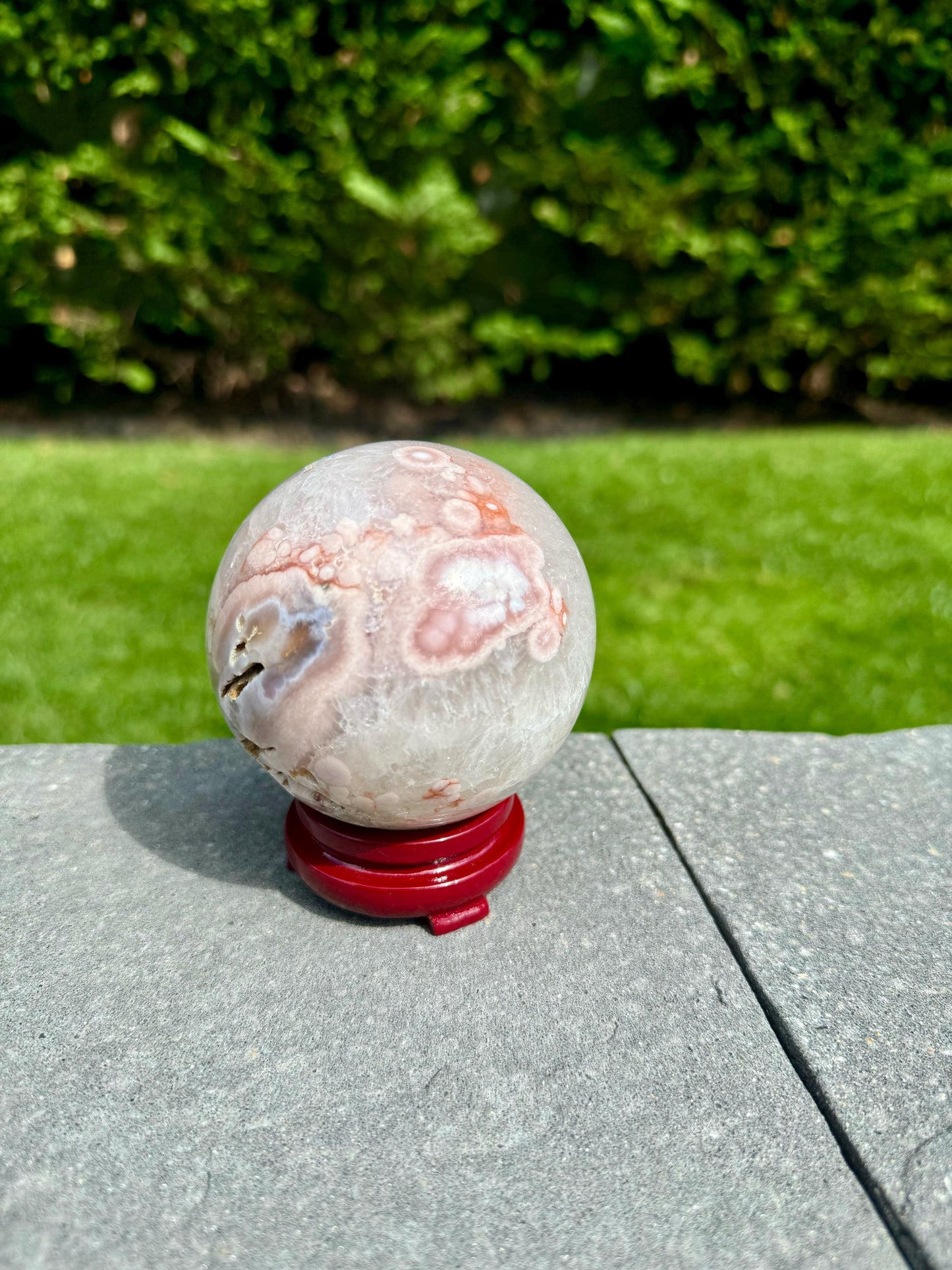 Druzy Flower Agate Quartz Sphere (74MM)