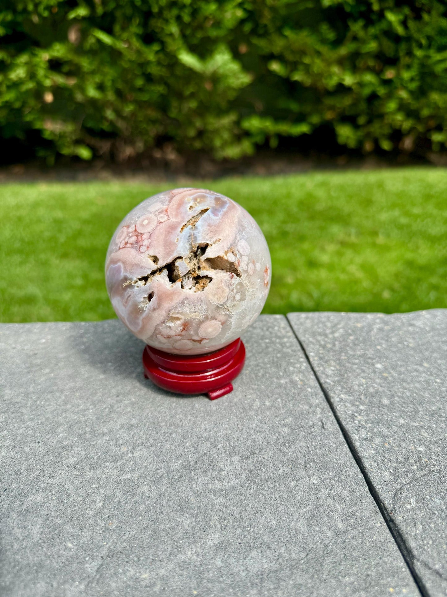 Druzy Flower Agate Quartz Sphere (74MM)
