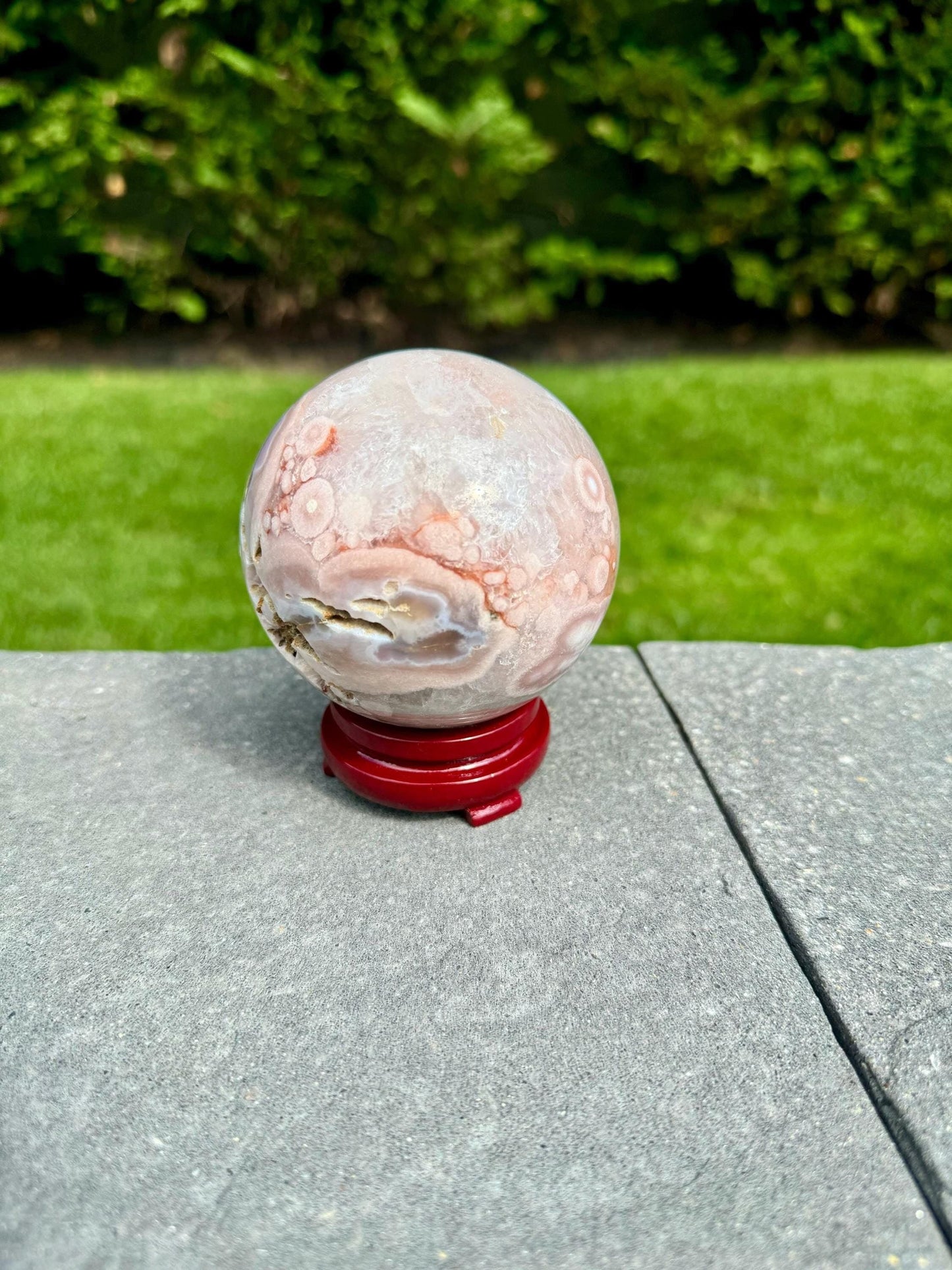 Druzy Flower Agate Quartz Sphere (74MM)