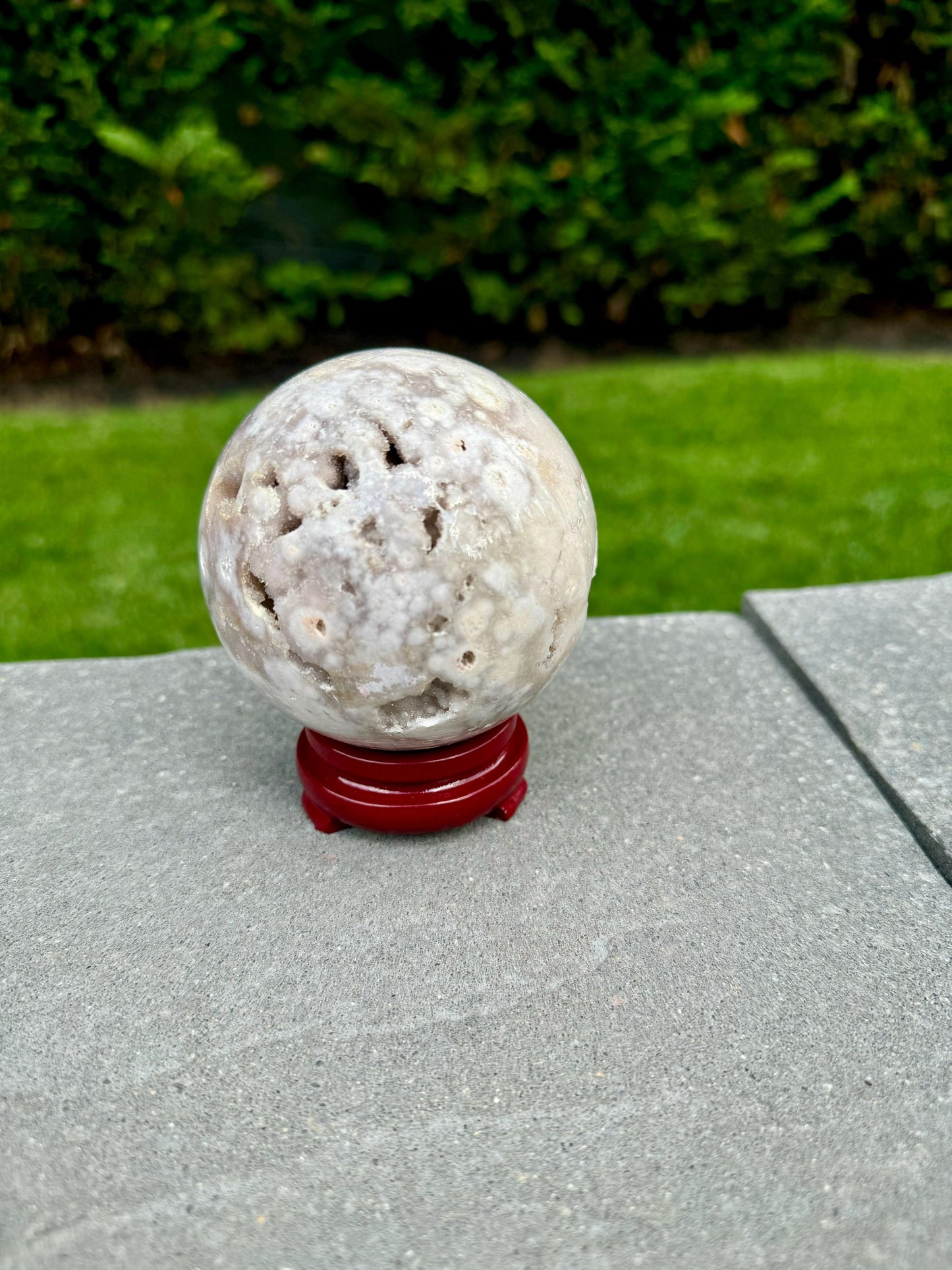 Druzy Flower Agate Sphere (77MM)