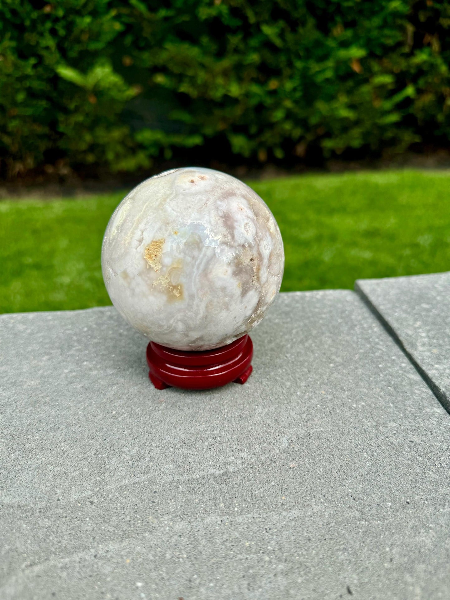 Druzy Flower Agate Sphere (77MM)
