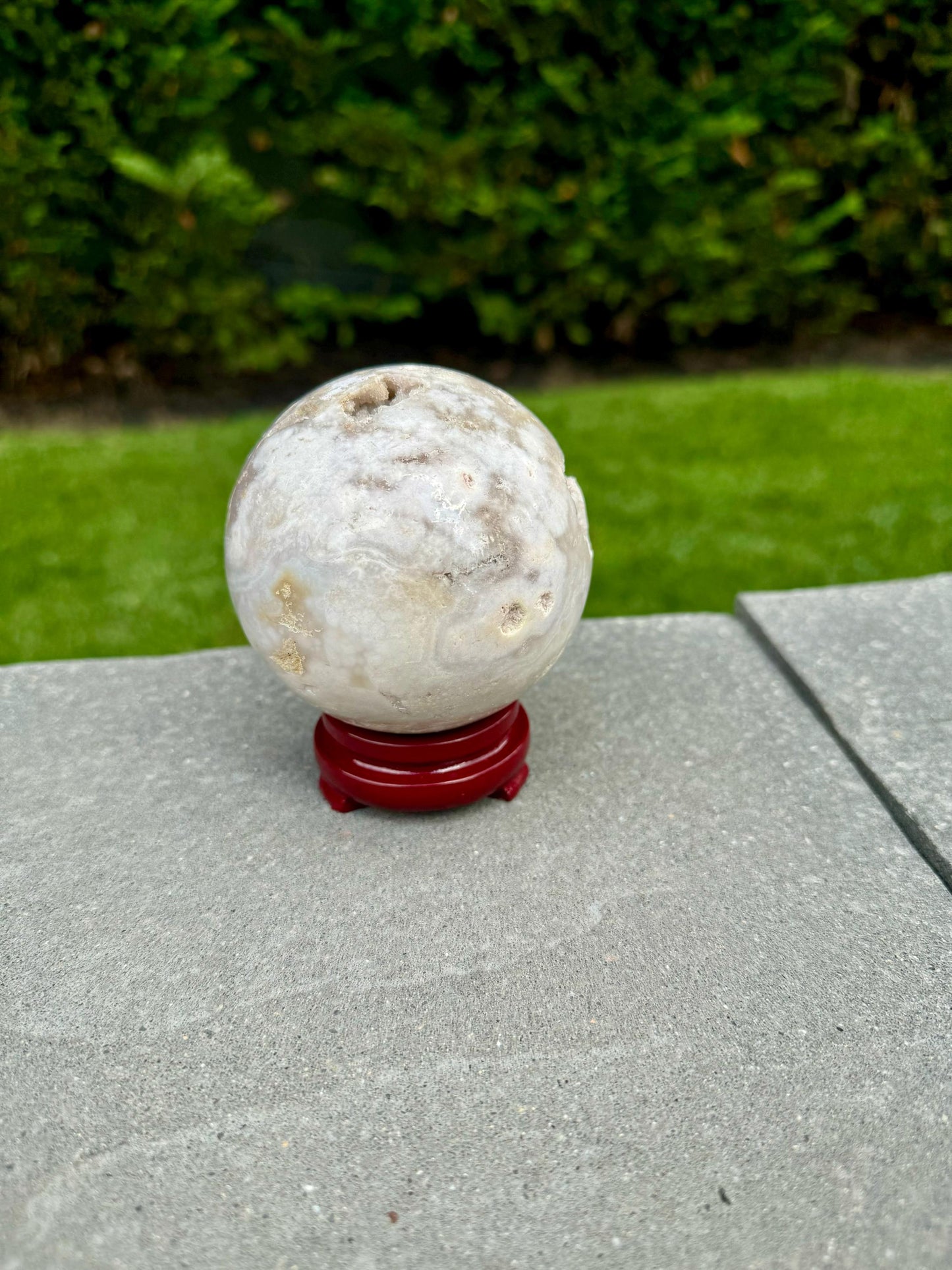 Druzy Flower Agate Sphere (77MM)