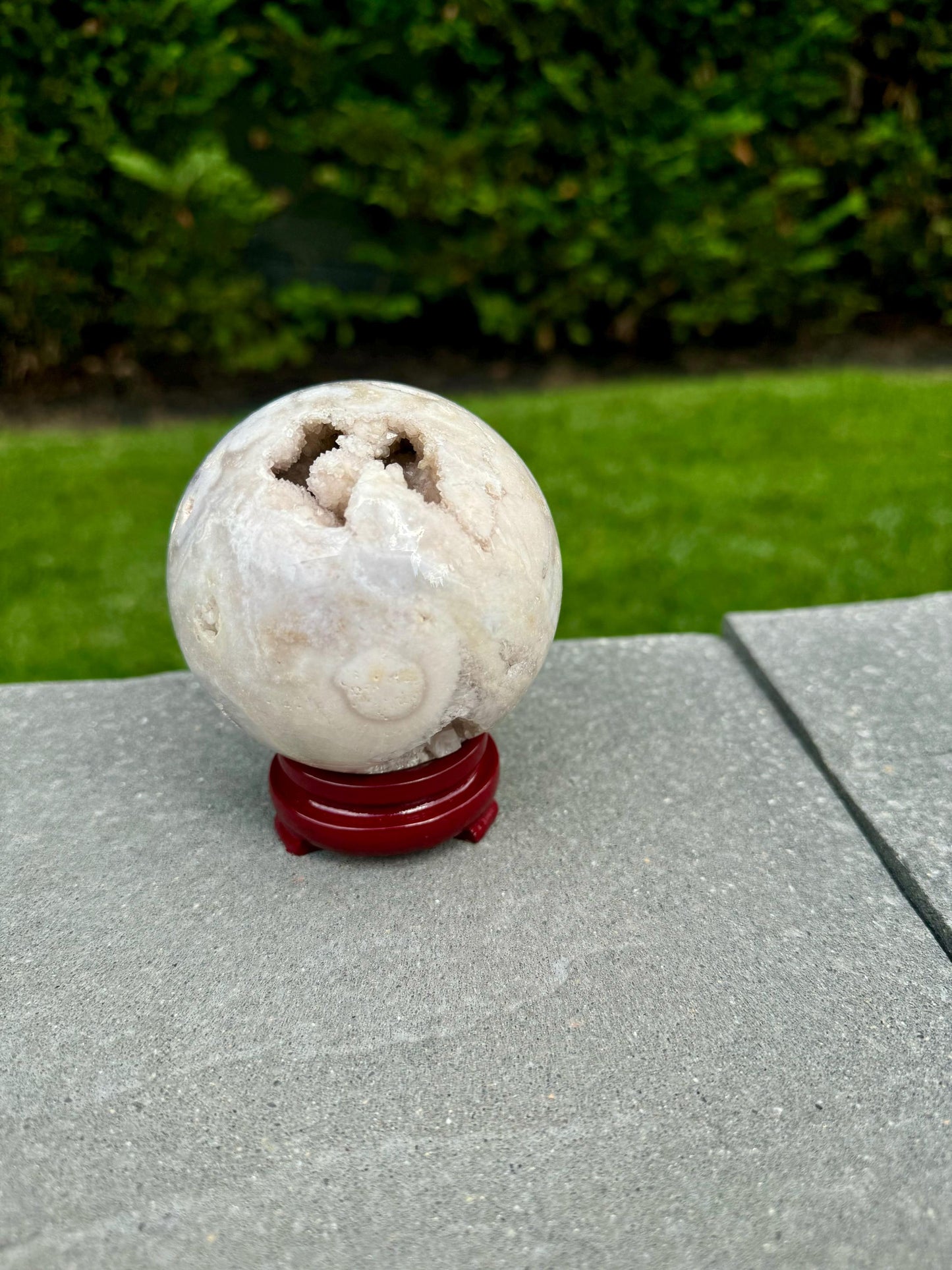 Druzy Flower Agate Sphere (77MM)