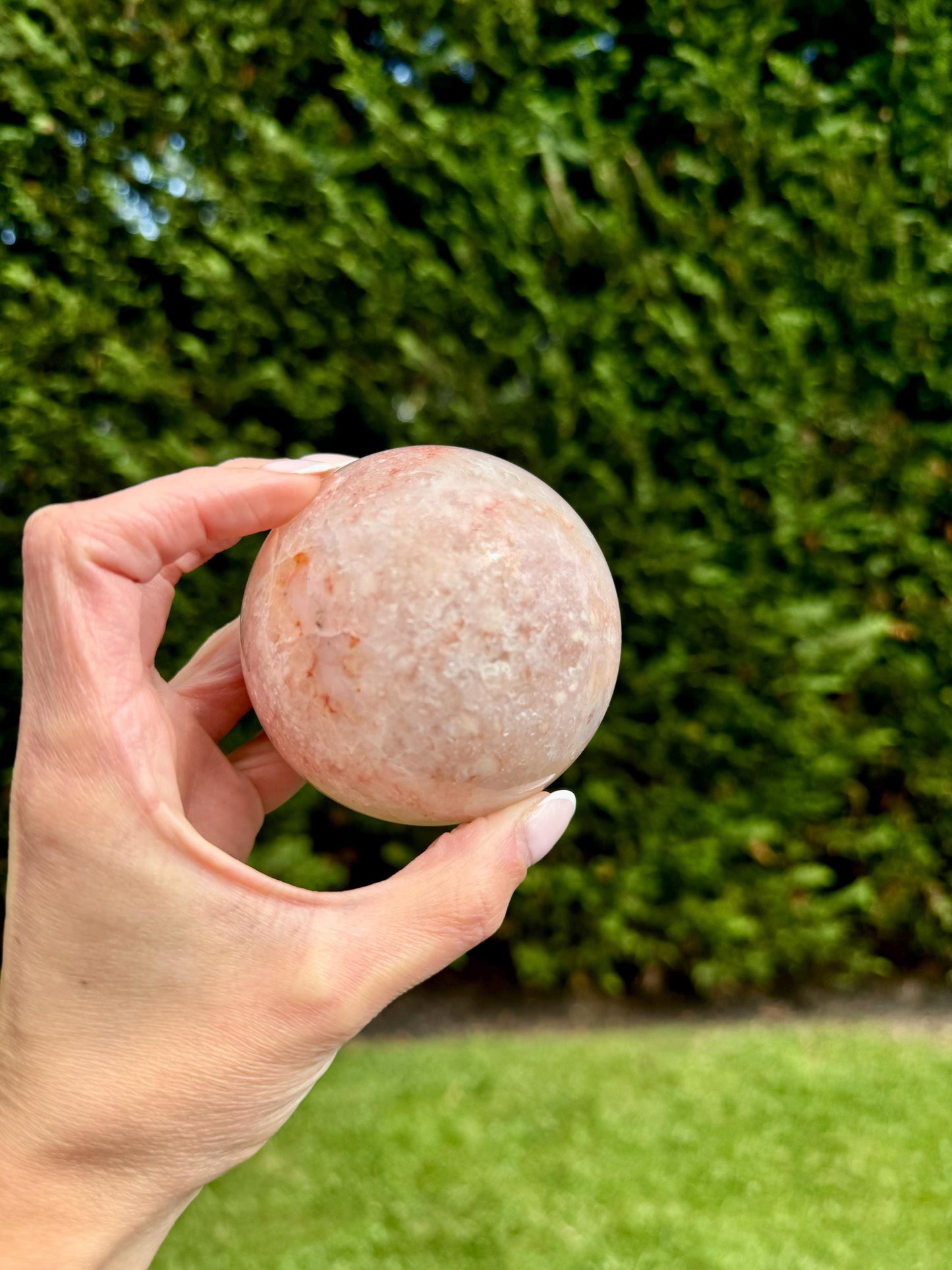 Cherry Blossom Flower Agate Quartz Sphere (68MM)