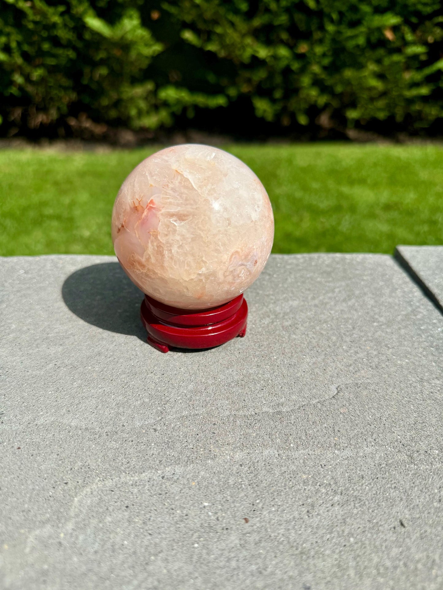 Cherry Blossom Flower Agate Quartz Sphere (68MM)