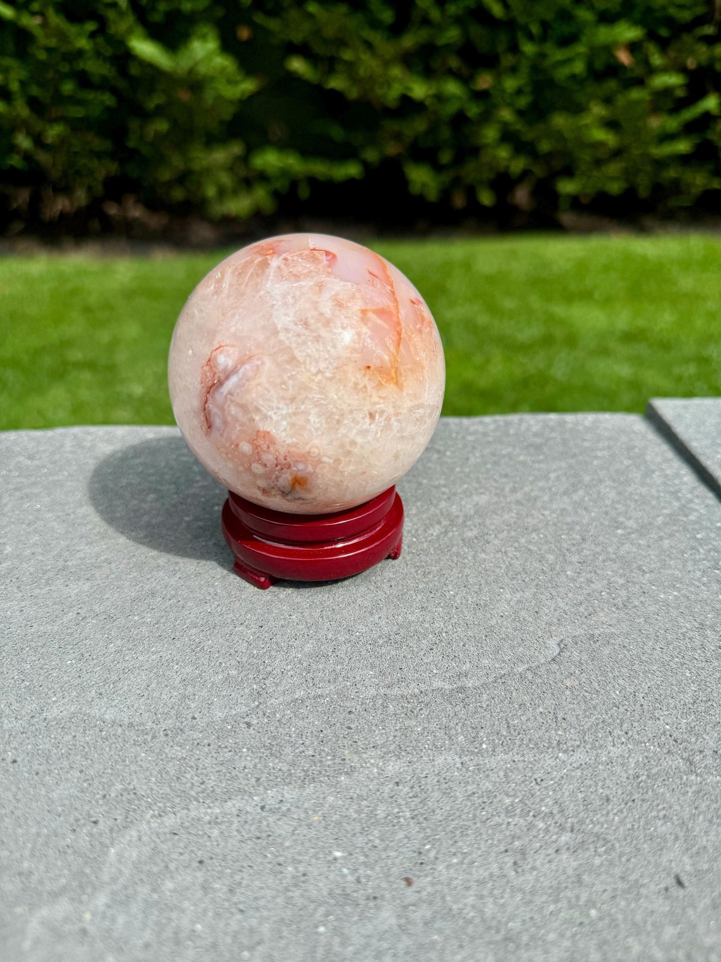 Cherry Blossom Flower Agate Quartz Sphere (68MM)
