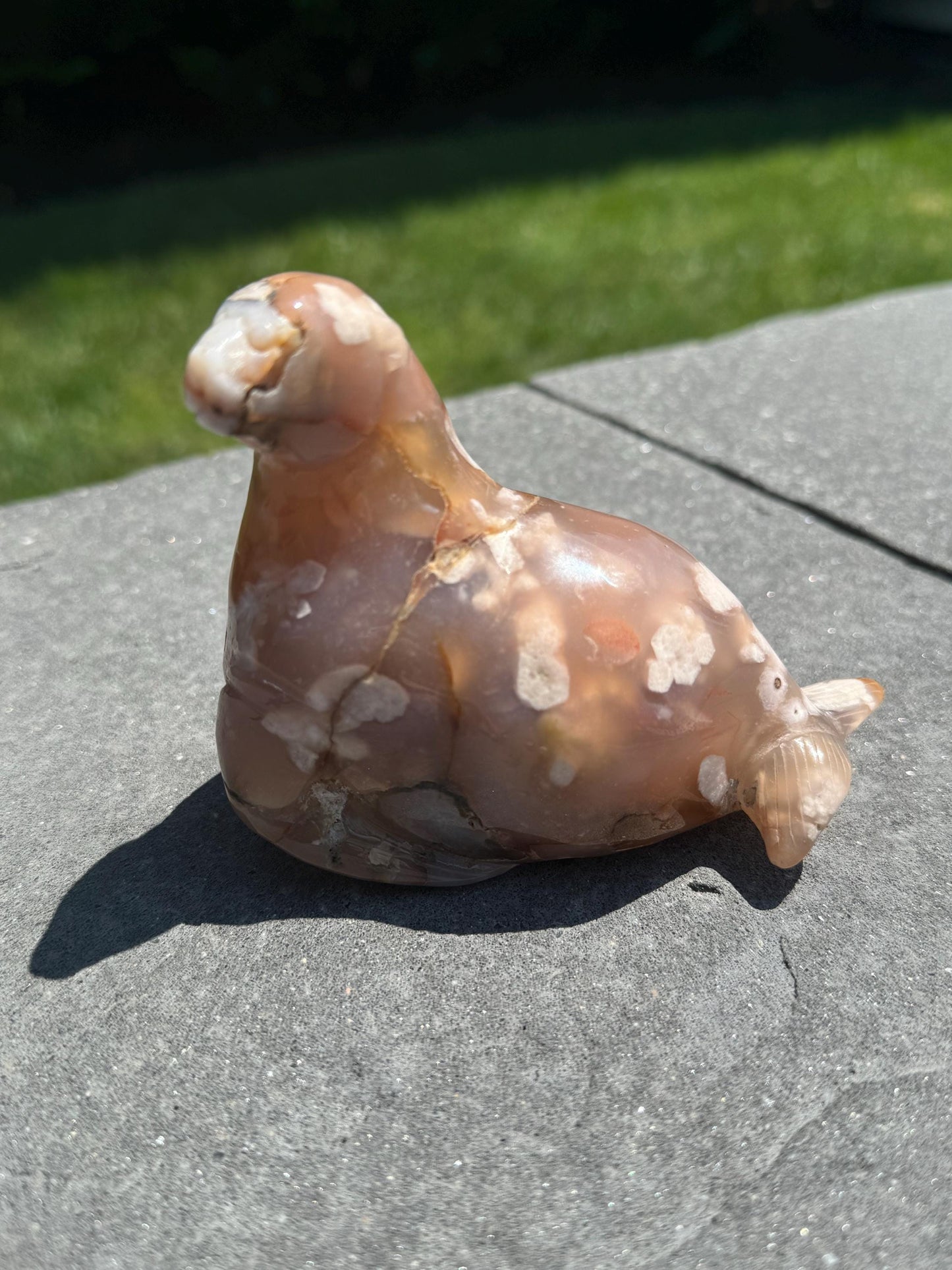 Druzy Flower Agate Seal Carving