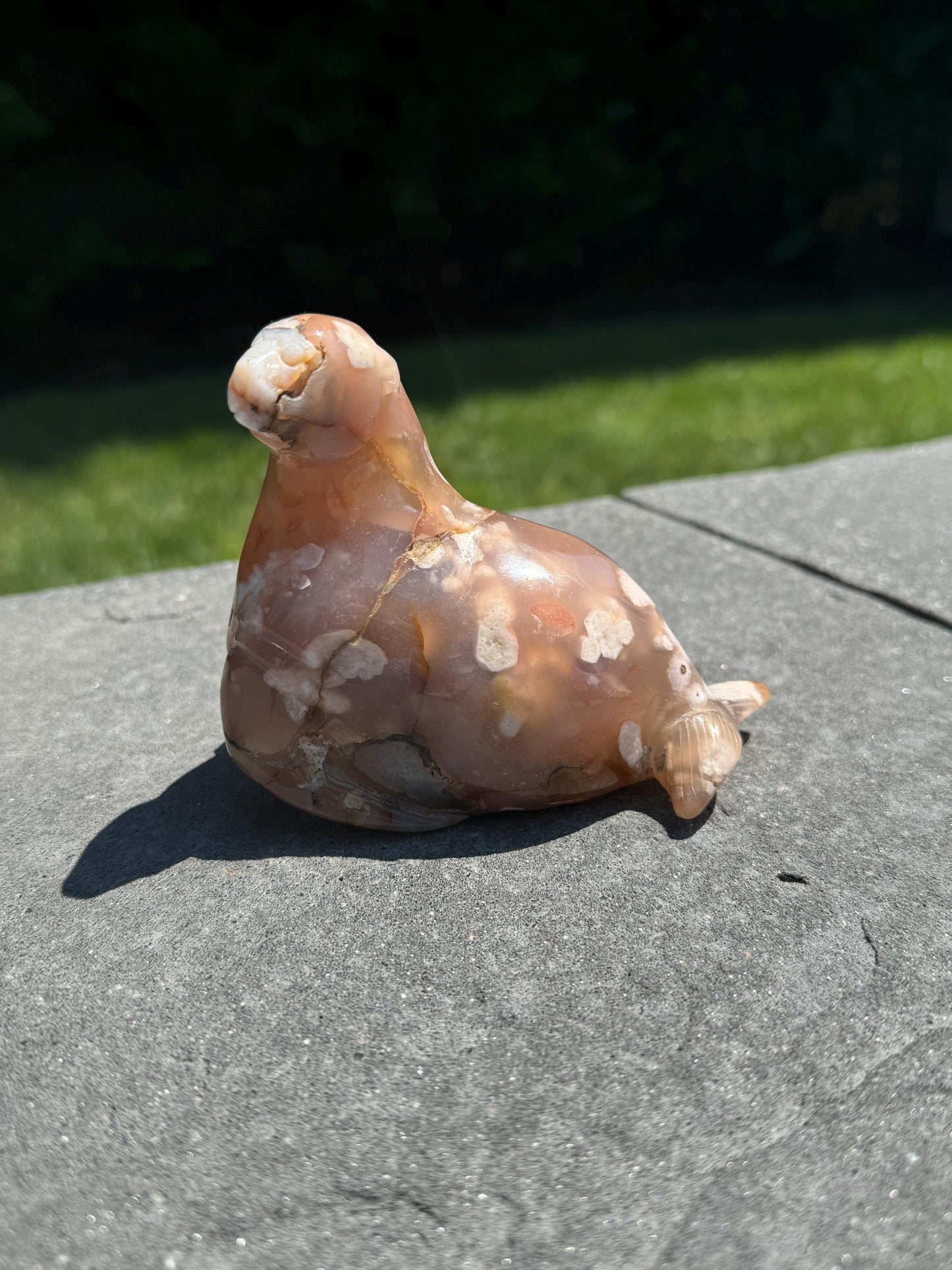 Druzy Flower Agate Seal Carving