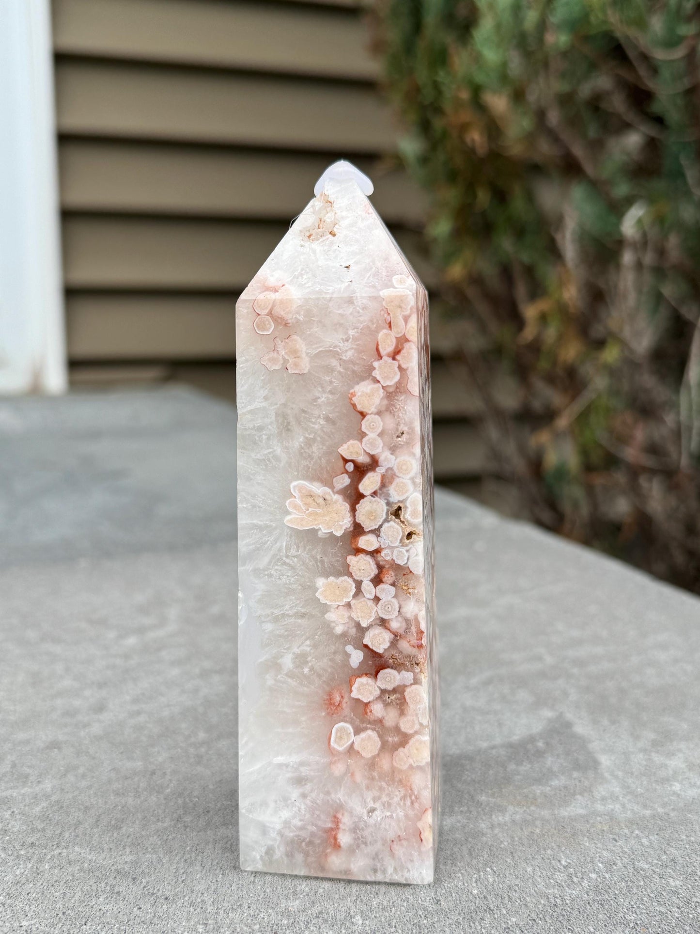 Druzy Cherry Blossom Flower Agate Tower (1lb.)