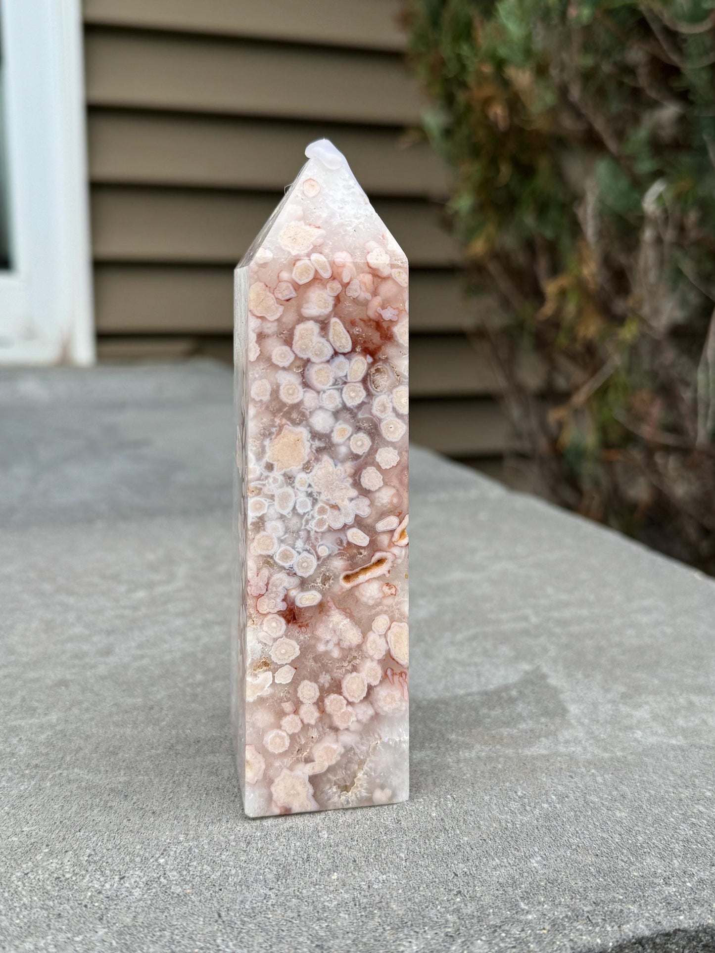 Druzy Cherry Blossom Flower Agate Tower (1lb.)