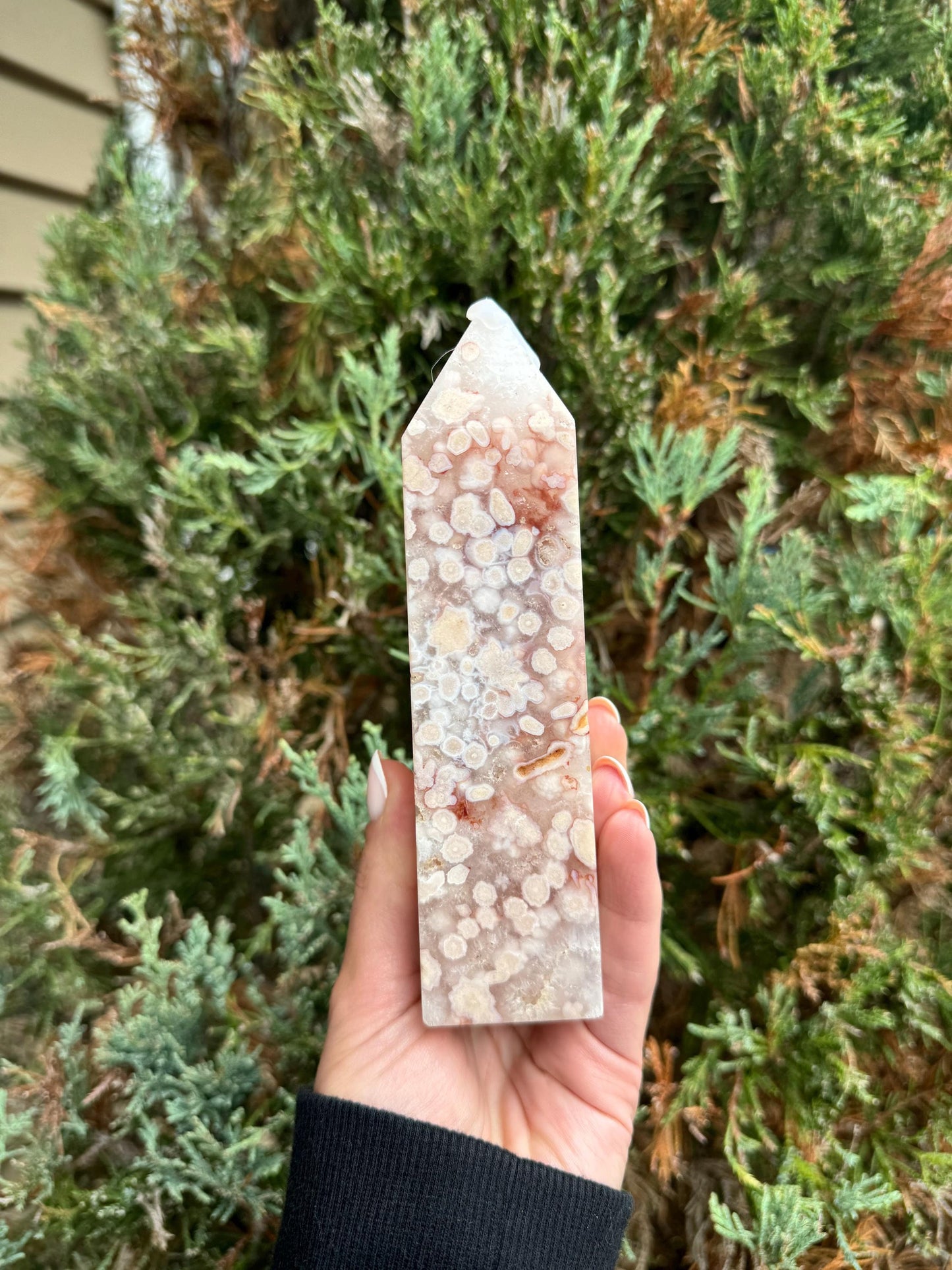 Druzy Cherry Blossom Flower Agate Tower (1lb.)
