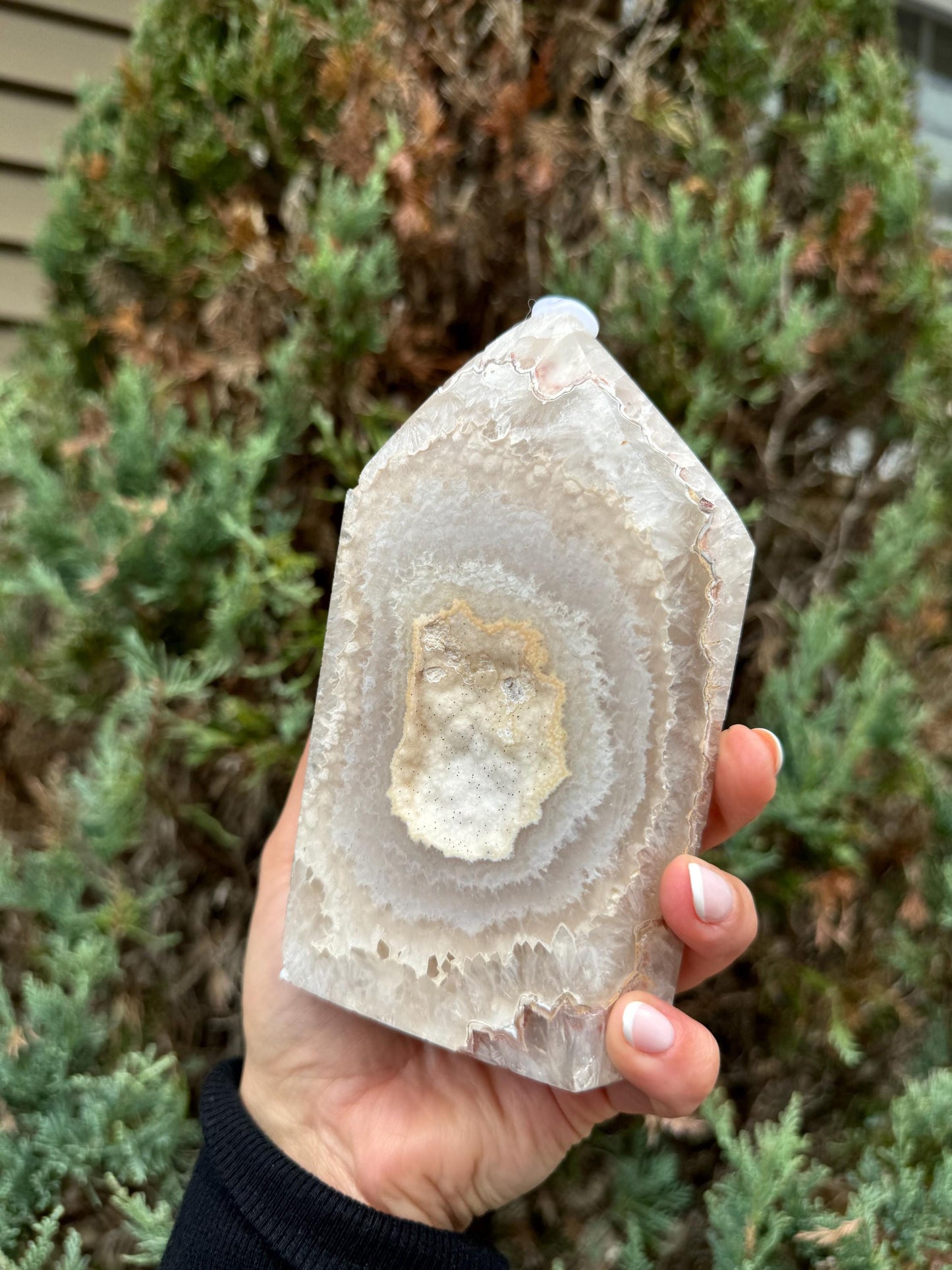 Druzy Pink & White Agate Tower (5.5")