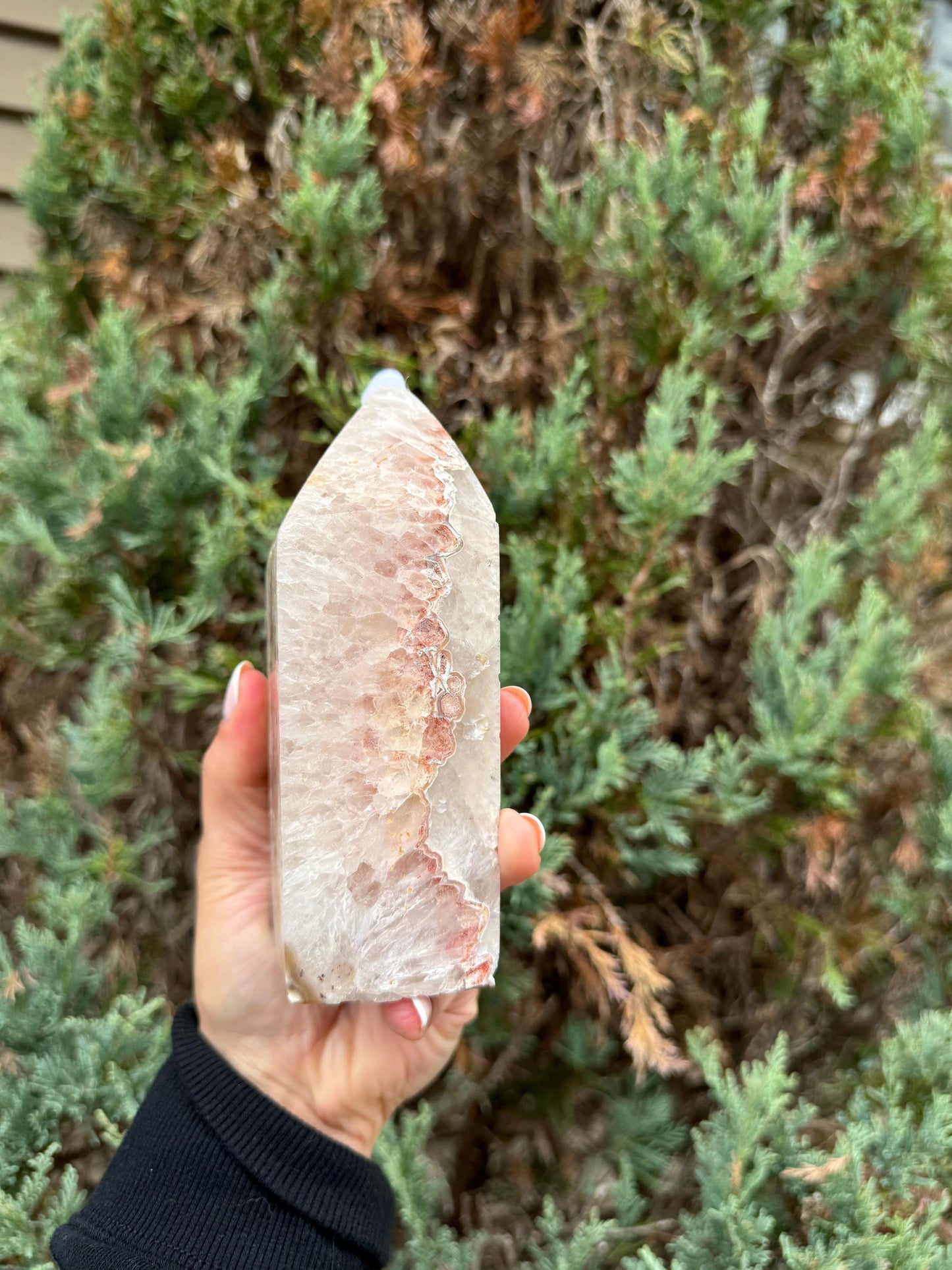 Druzy Pink & White Agate Tower (5.5")