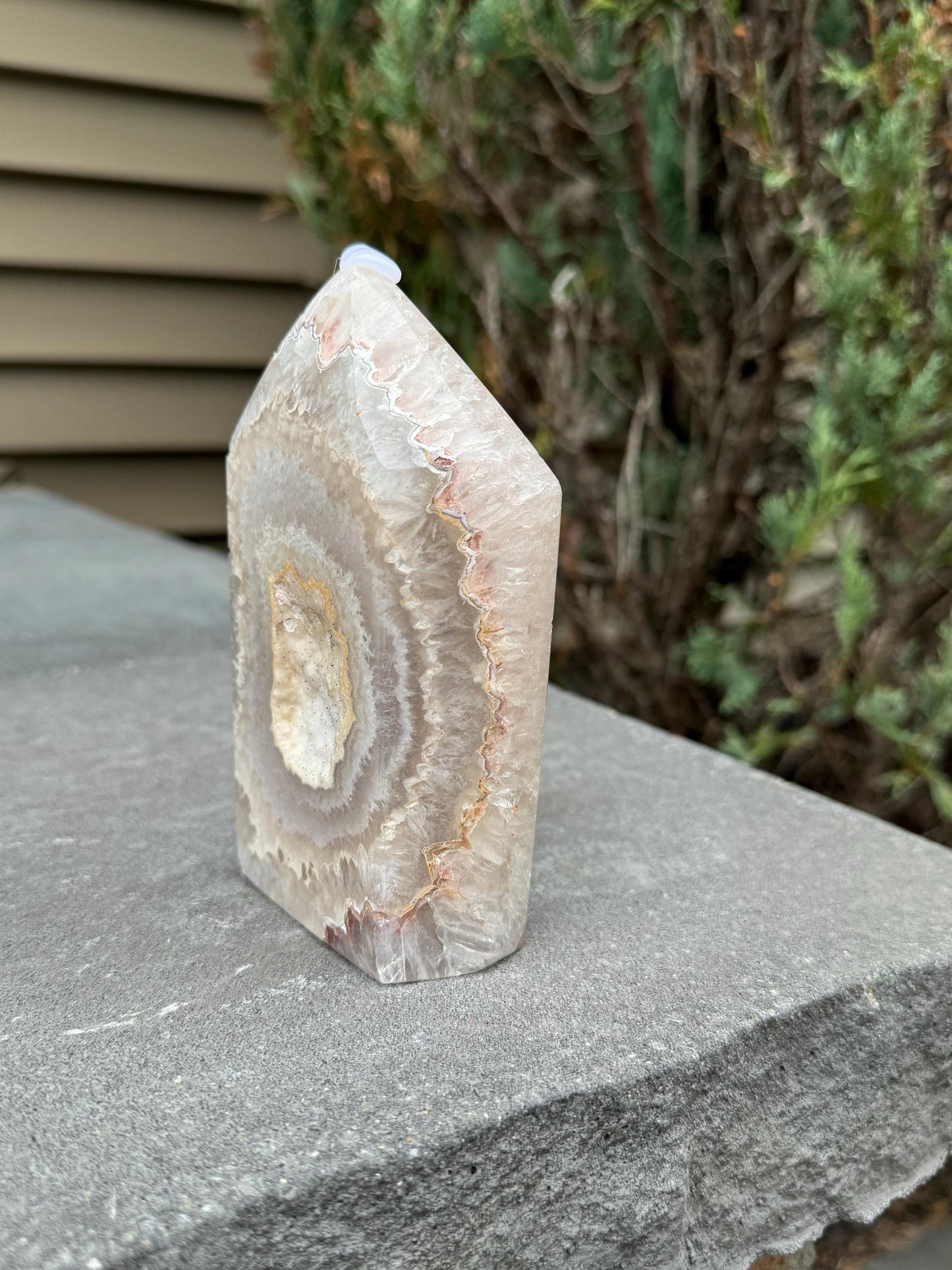 Druzy Pink & White Agate Tower (5.5")