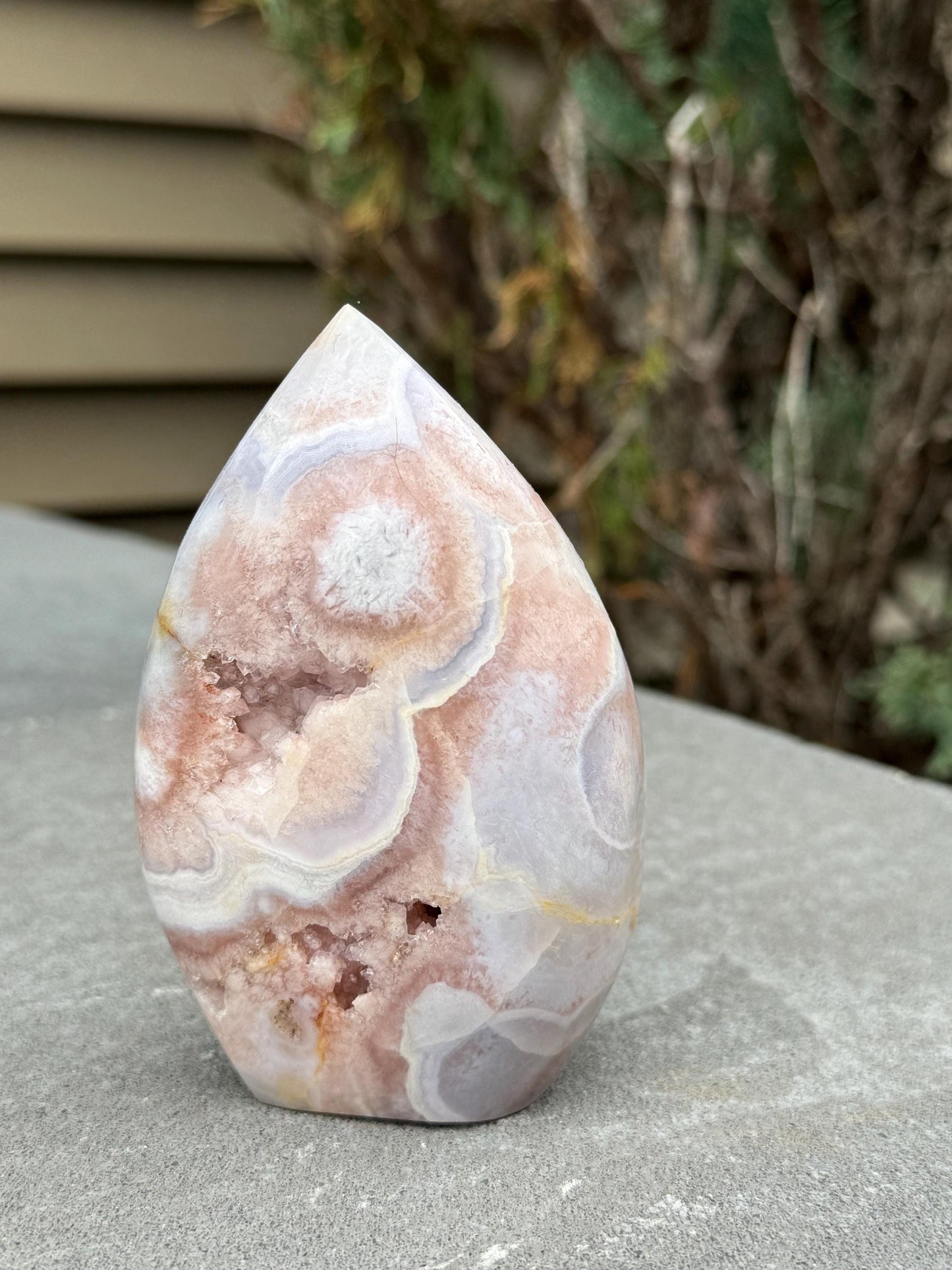 Druzy Pink Amethyst & Agate Flame