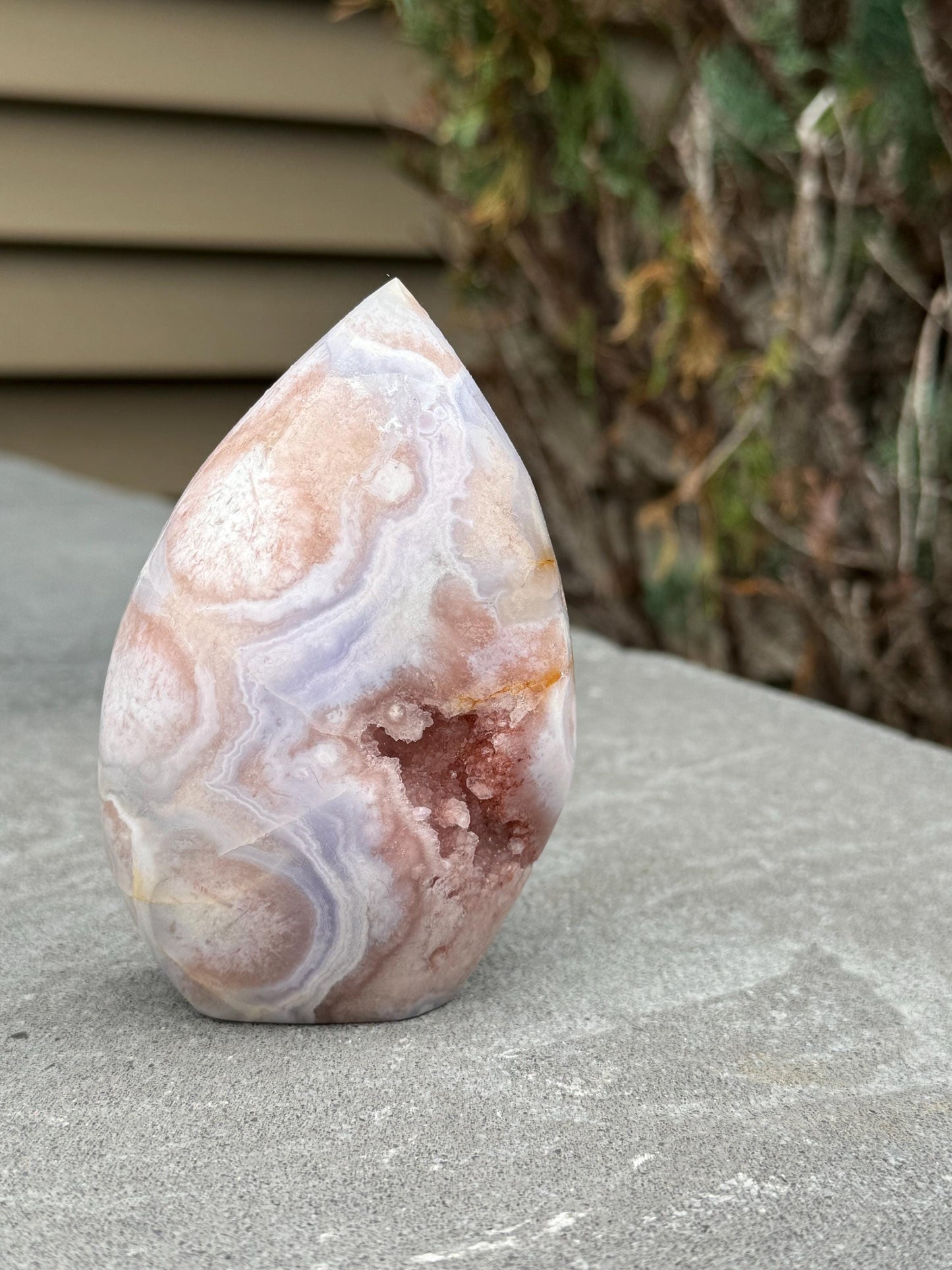 Druzy Pink Amethyst & Agate Flame