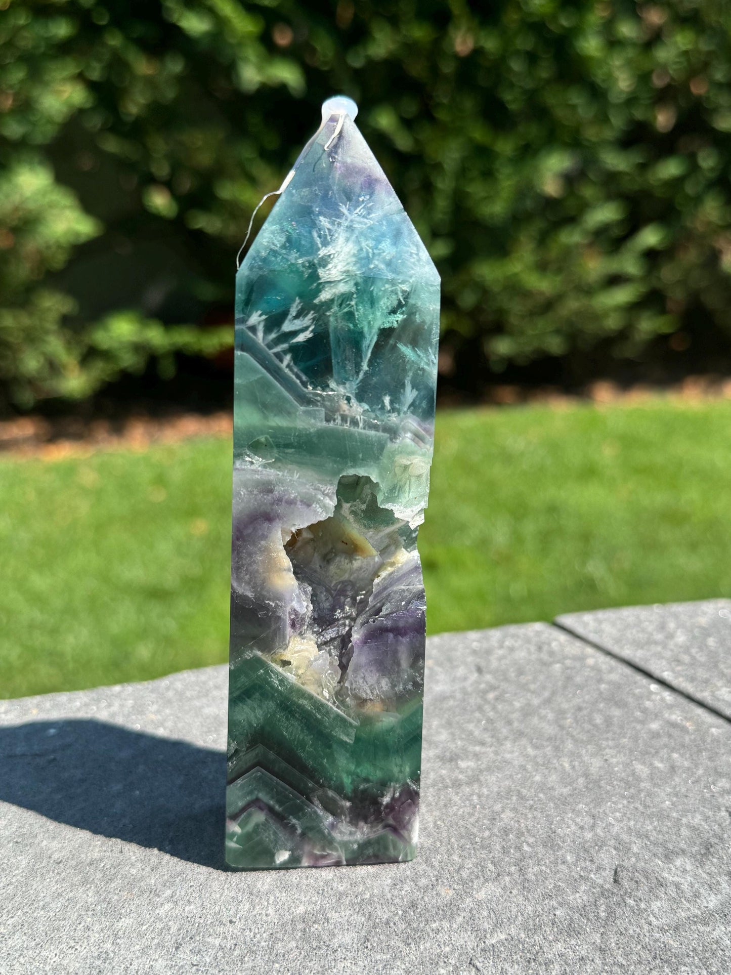 Druzy Feather Fluorite Tower (5.75")