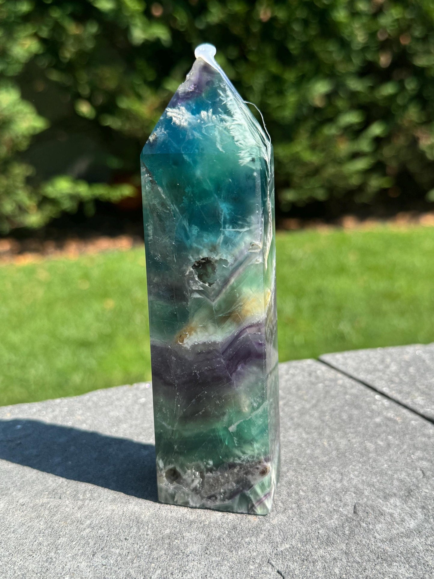 Druzy Feather Fluorite Tower (5.75")