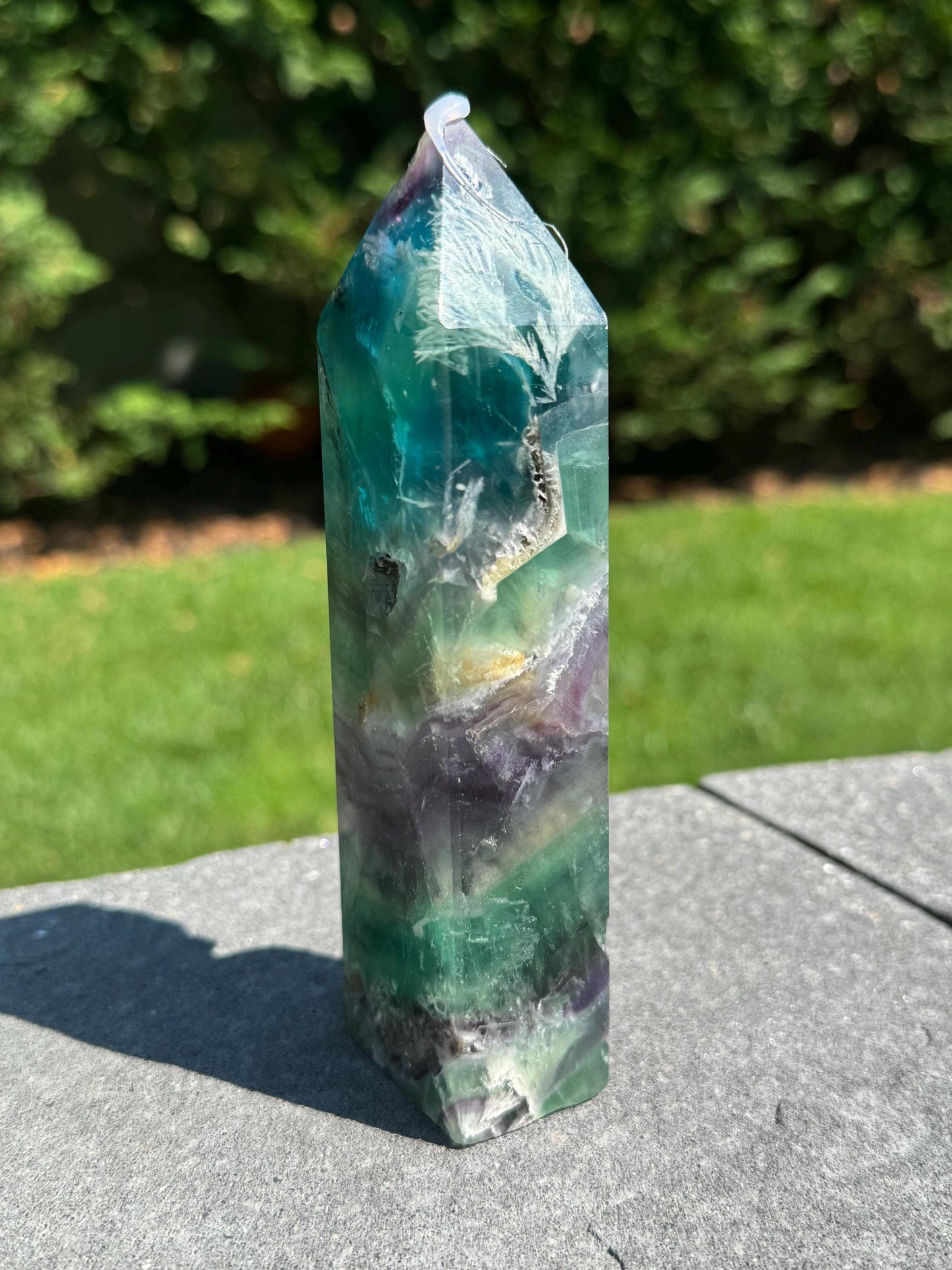 Druzy Feather Fluorite Tower (5.75")