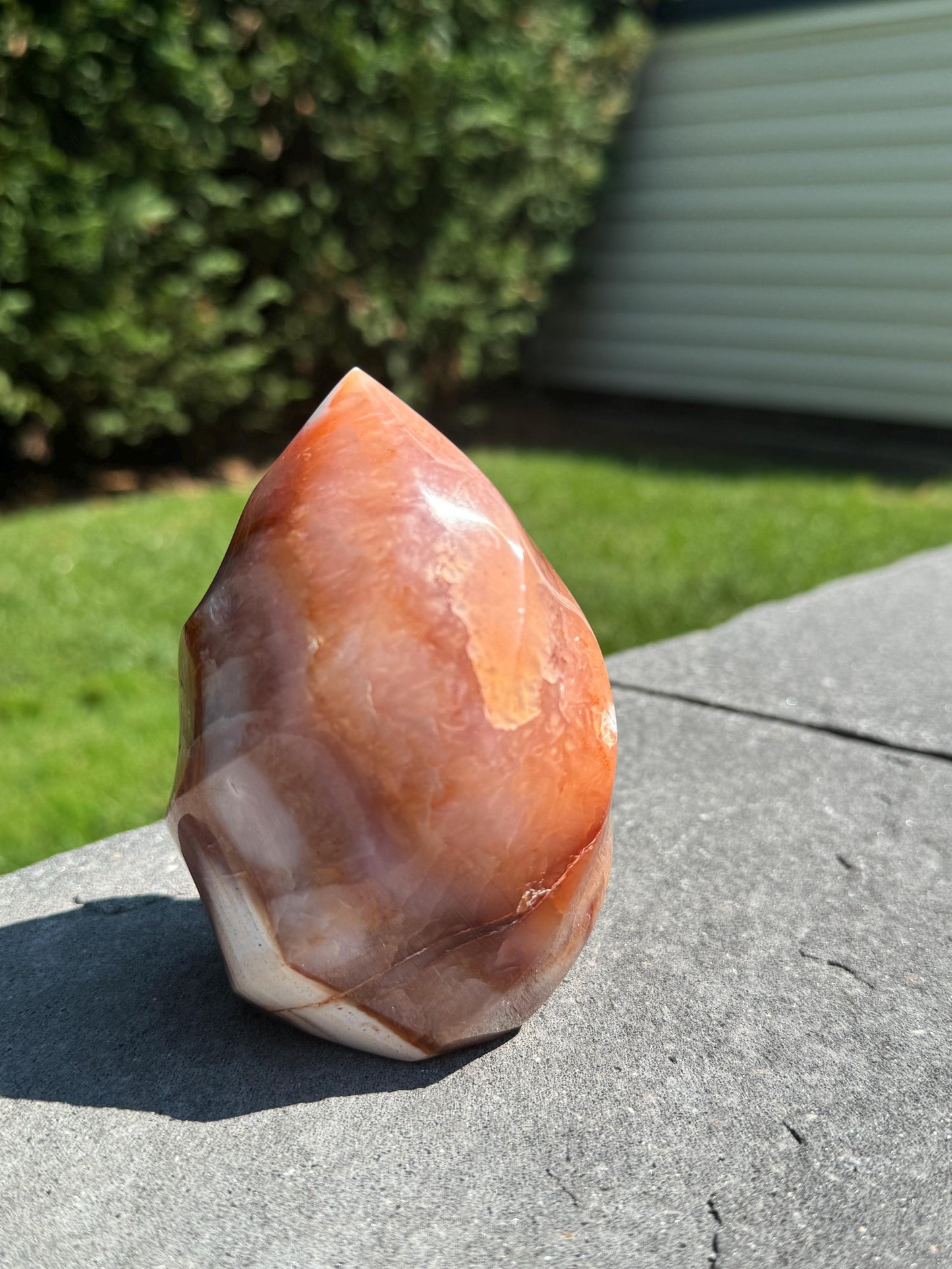 Large Druzy Carnelian & Orca Agate Flame