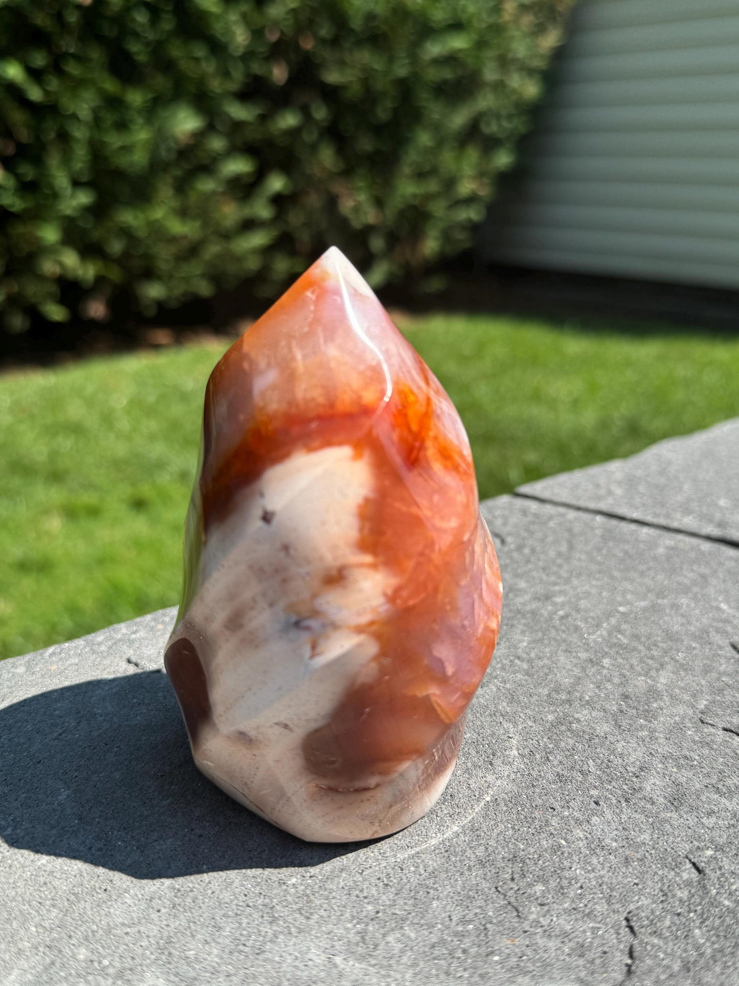 Large Druzy Carnelian & Orca Agate Flame