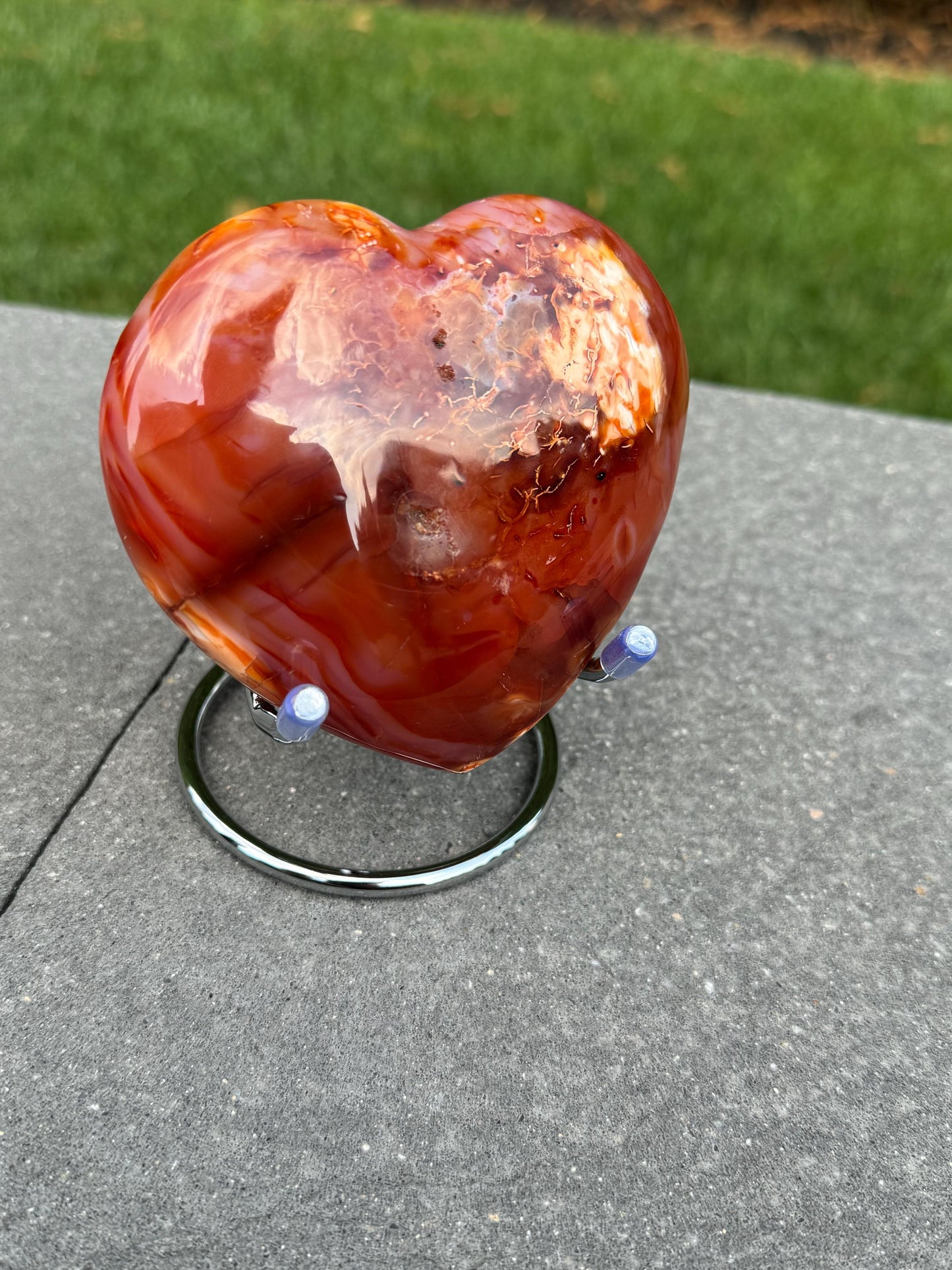 Large Carnelian Heart Carving