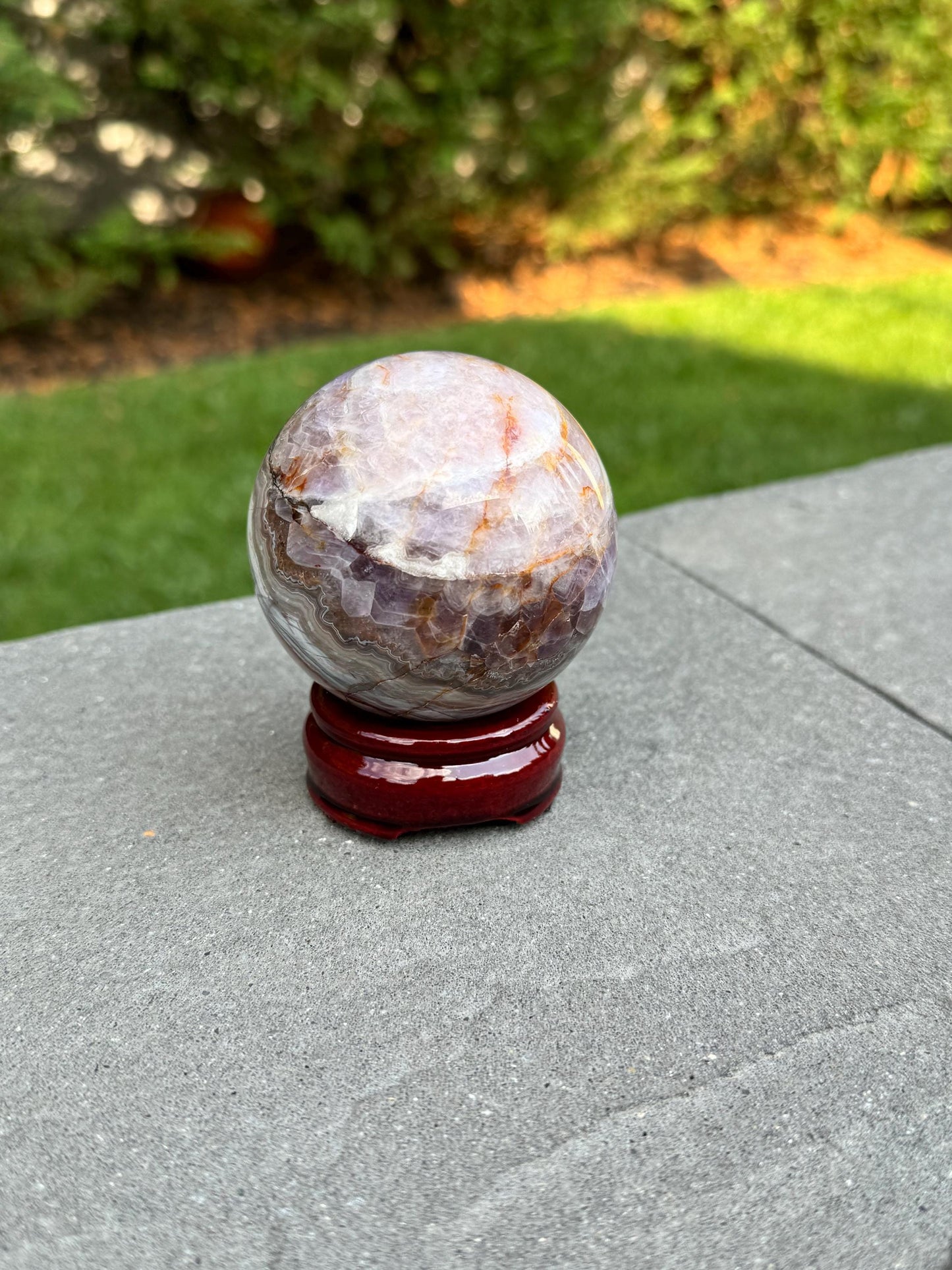 Amethyst & Mexican Crazy Lace Agate Sphere (69MM)