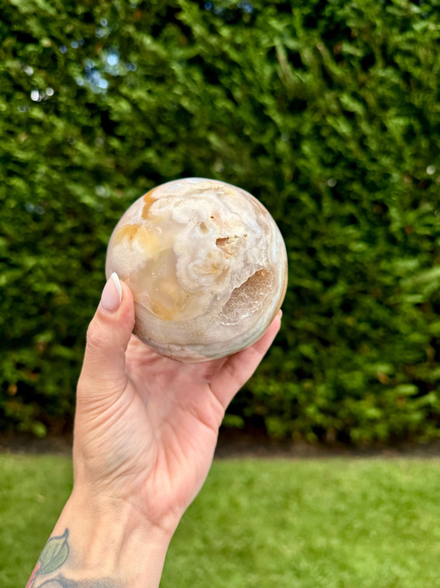 Druzy Flower Agate Sphere (83MM)