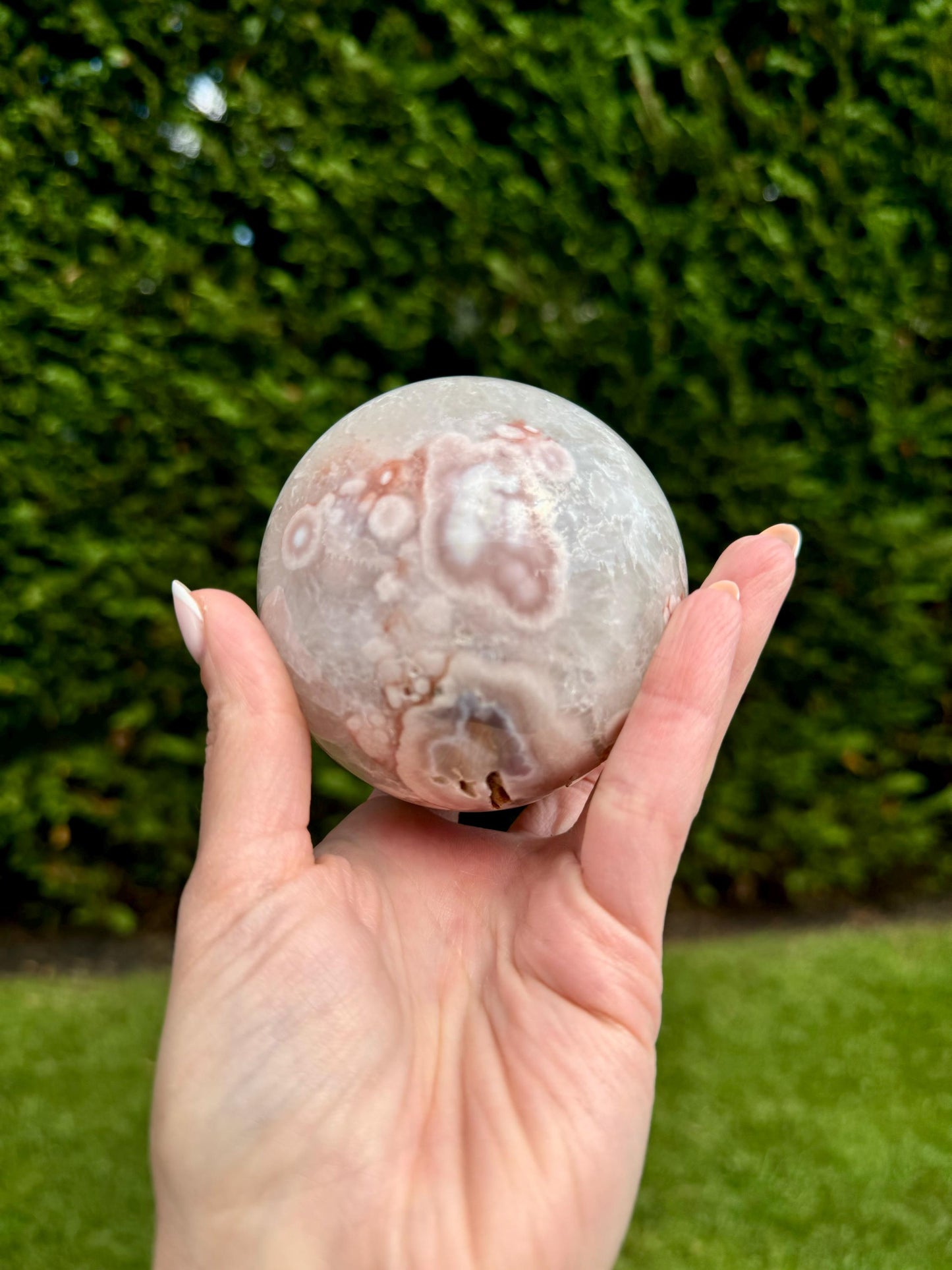Druzy Flower Agate Quartz Sphere (74MM)