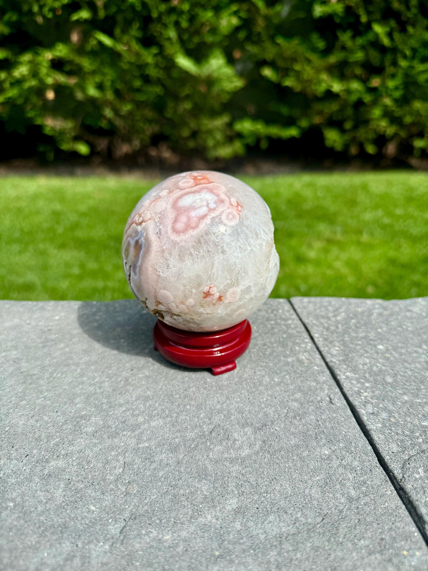 Druzy Flower Agate Quartz Sphere (74MM)