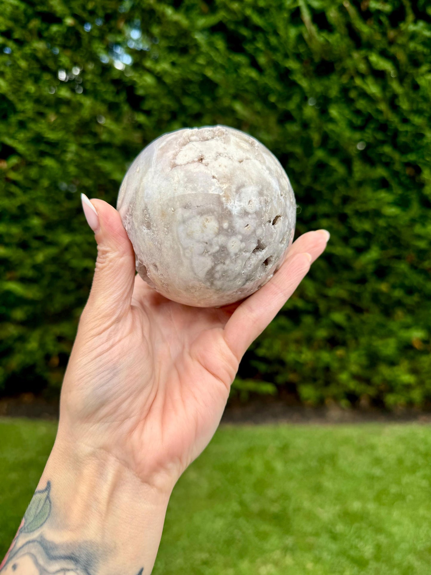 Druzy Flower Agate Sphere (77MM)