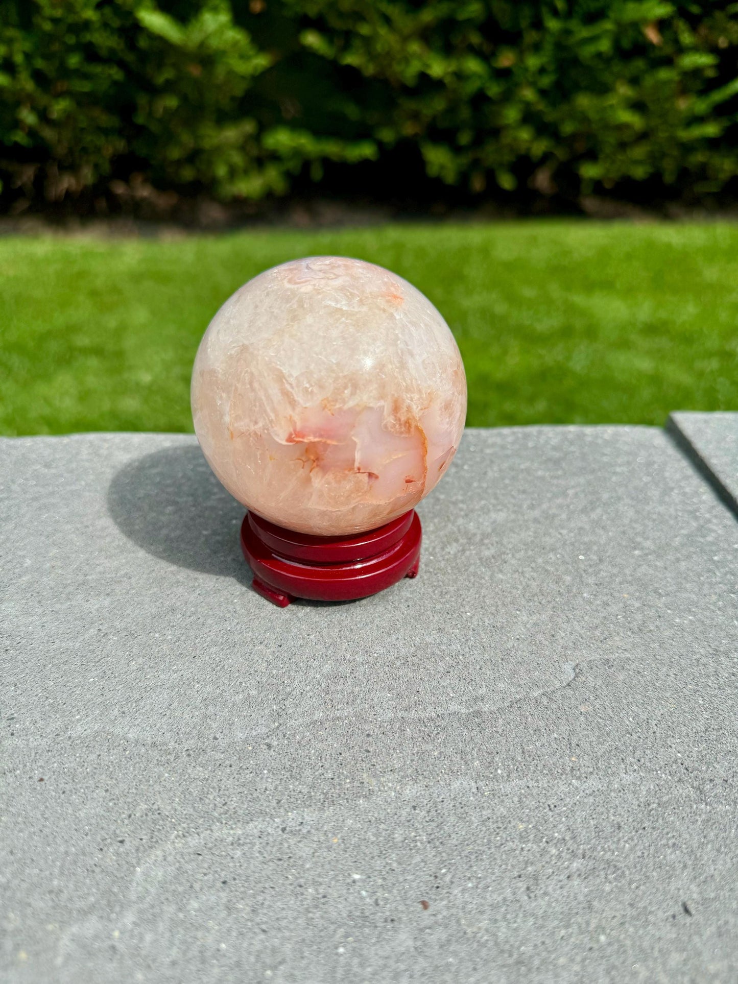 Cherry Blossom Flower Agate Quartz Sphere (68MM)