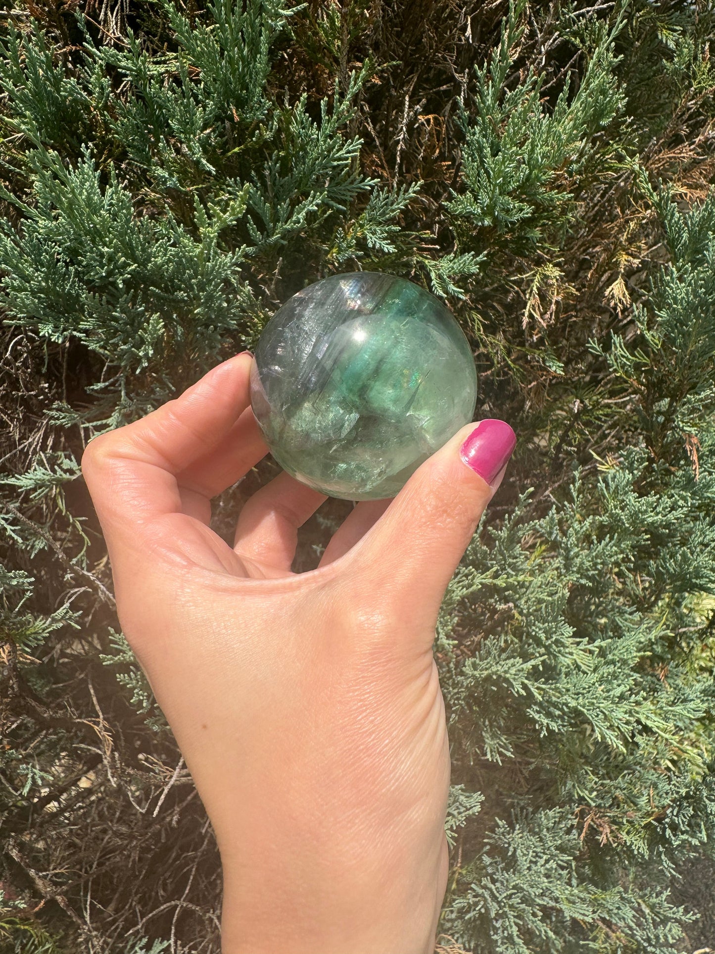 Green & Purple Fluorite Sphere (57MM)