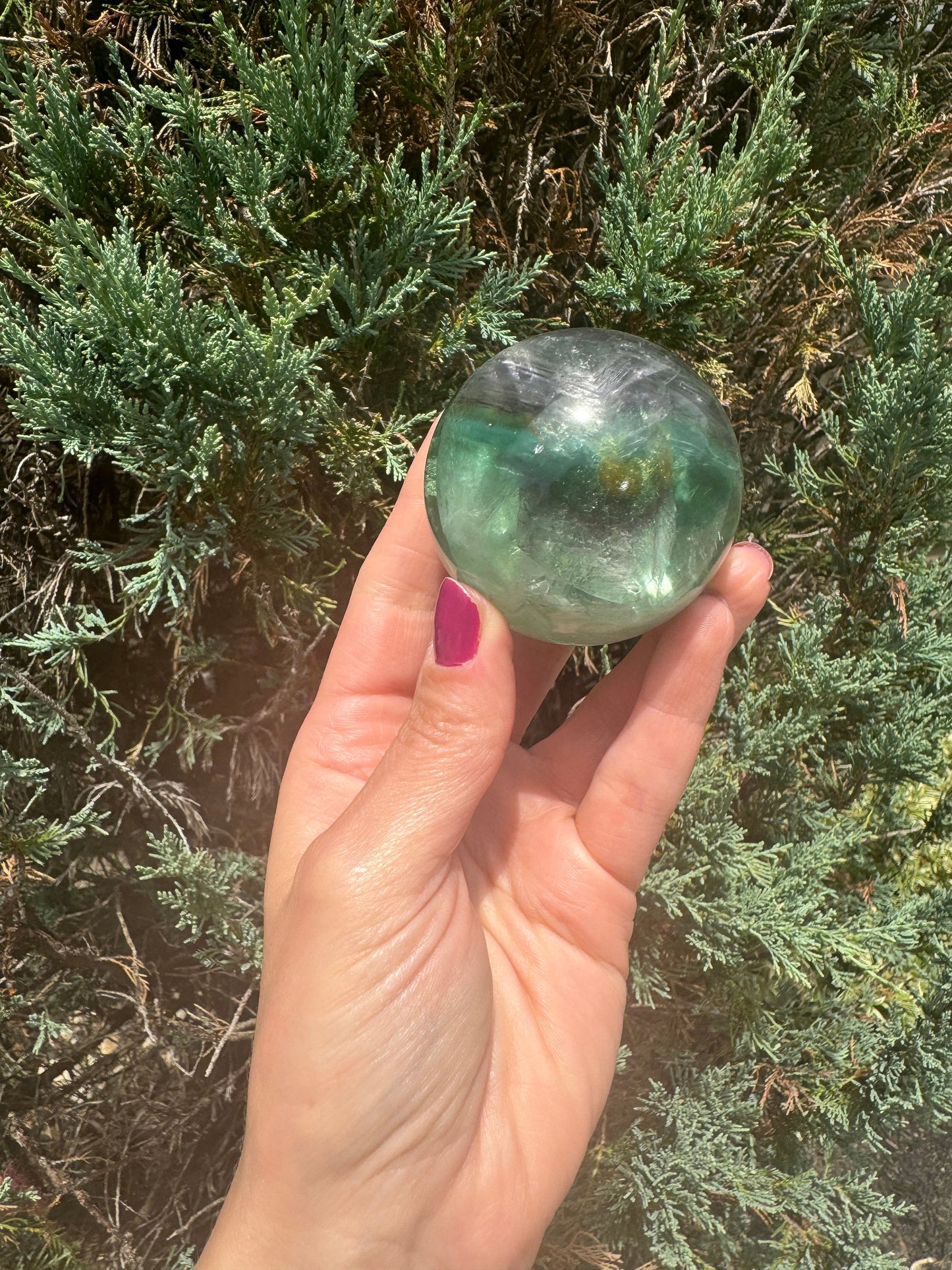 Green & Purple Fluorite Sphere (57MM)