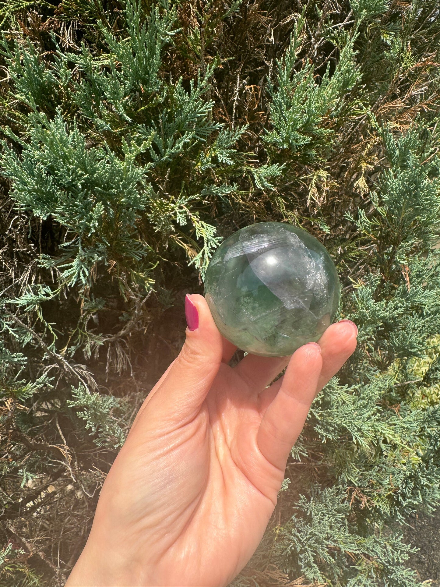 Green & Purple Fluorite Sphere (57MM)