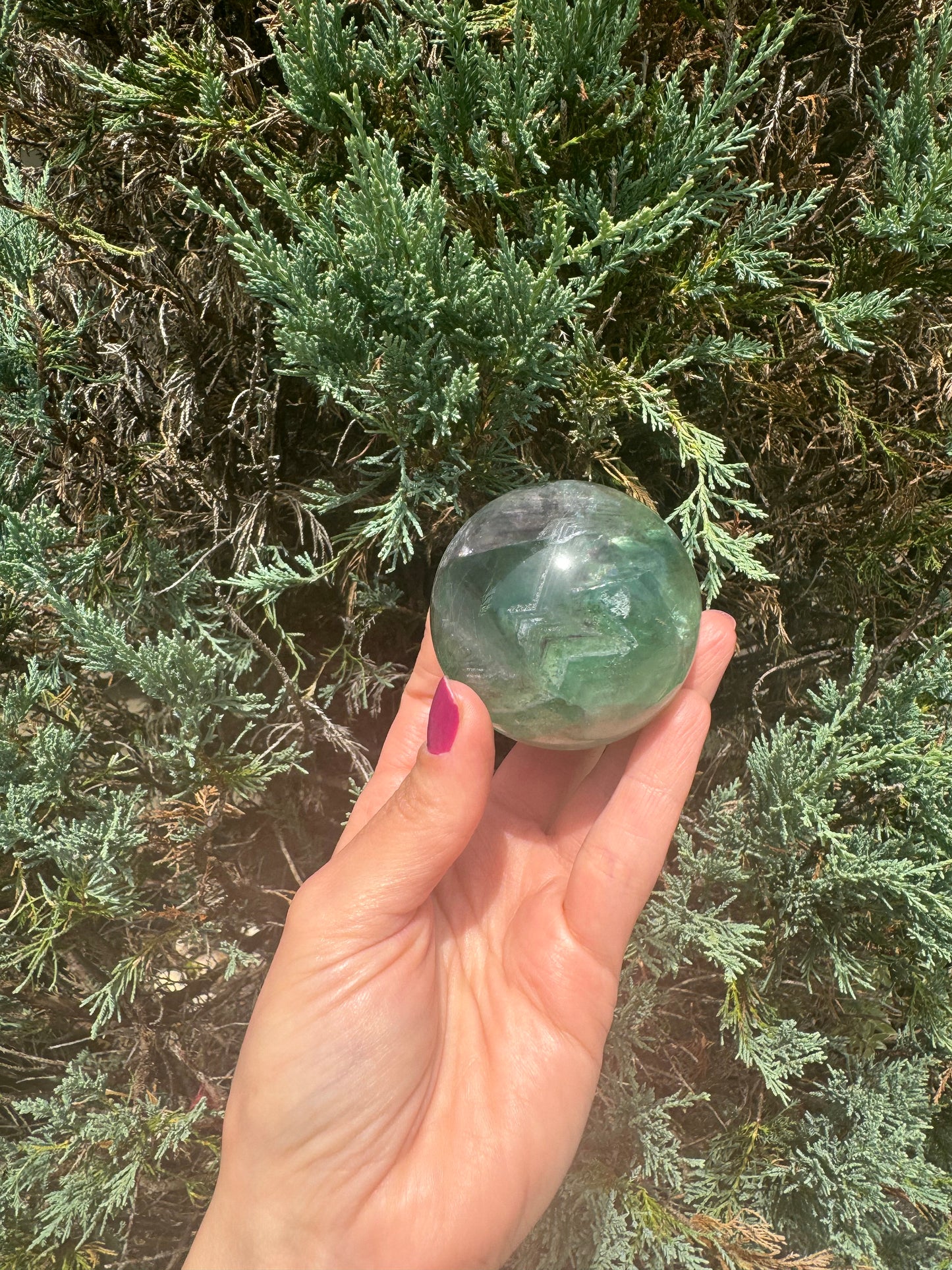 Green & Purple Fluorite Sphere (57MM)