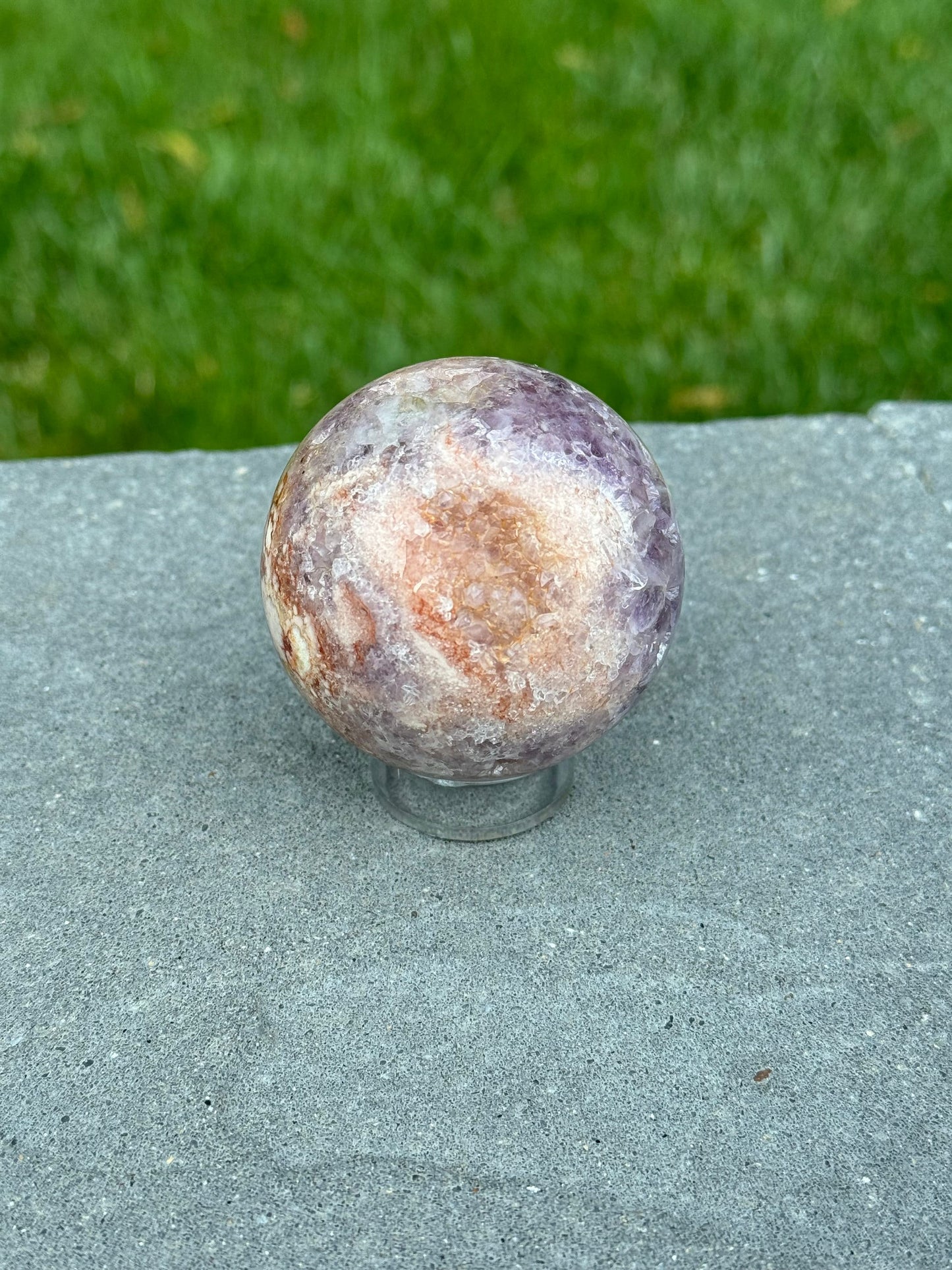 Druzy Amethyst & Flower Agate Sphere